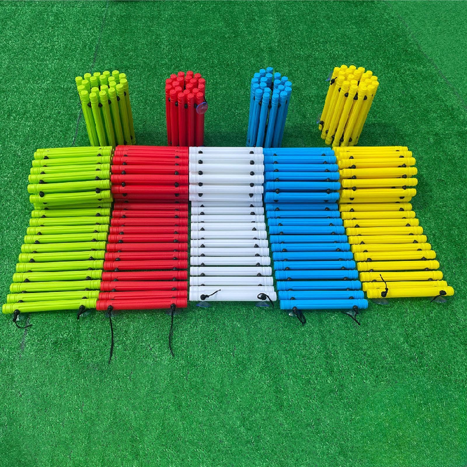 Puente de Equilibrio, Bloque de Equilibrio para niños en Edad Preescolar, para en Interiores y Exteriores, Color Rojo, Amarillo, 150x28.5cm