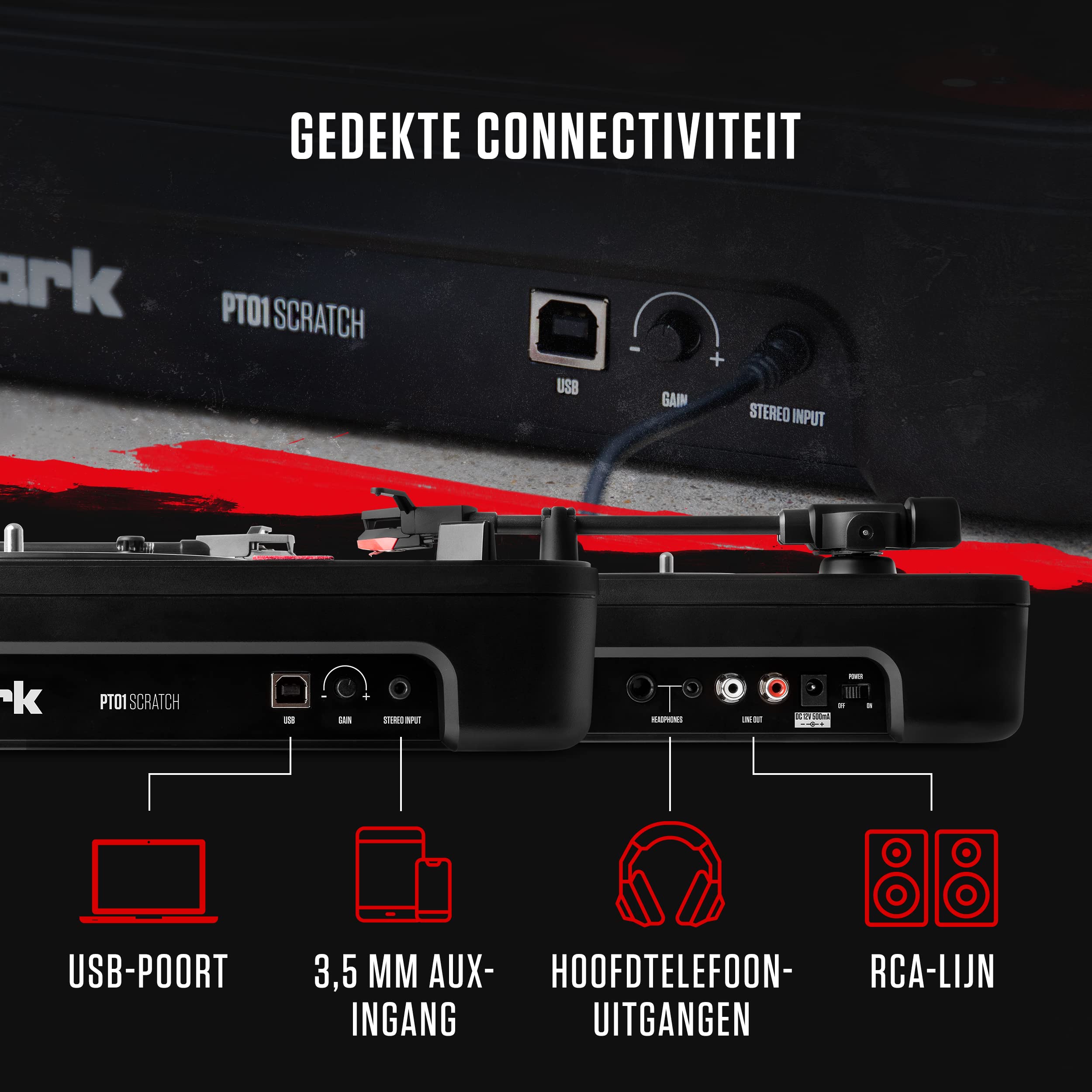 Numark PT01 Scratch Portable DJ Turntable with Interchangeable