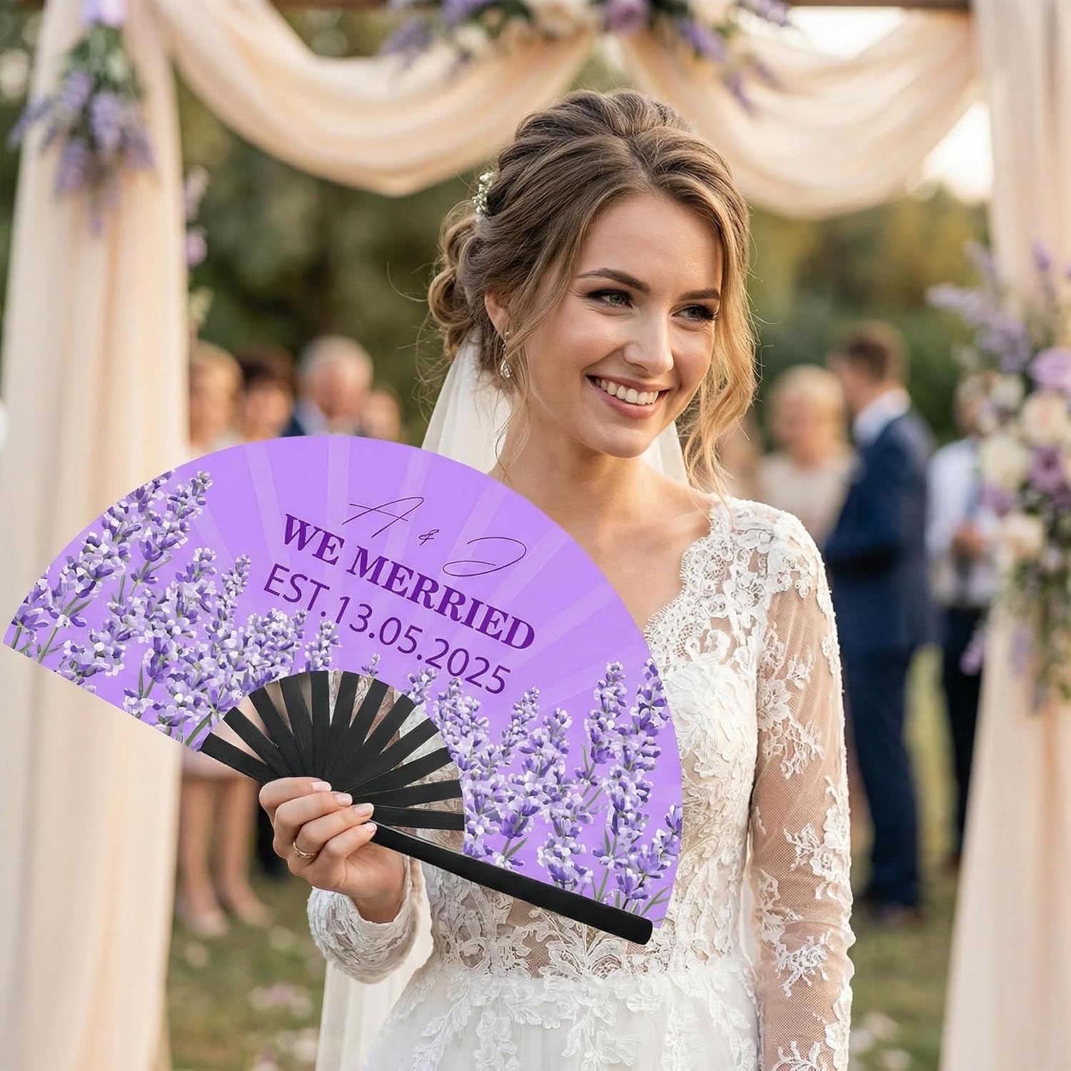 Personalized Clacking Folding Fans,Custom Decorative Folding Fan with Photo Text Logo,Gift for Women,Handheld Fan for Line Dancing Wedding Cosplay Party 13in