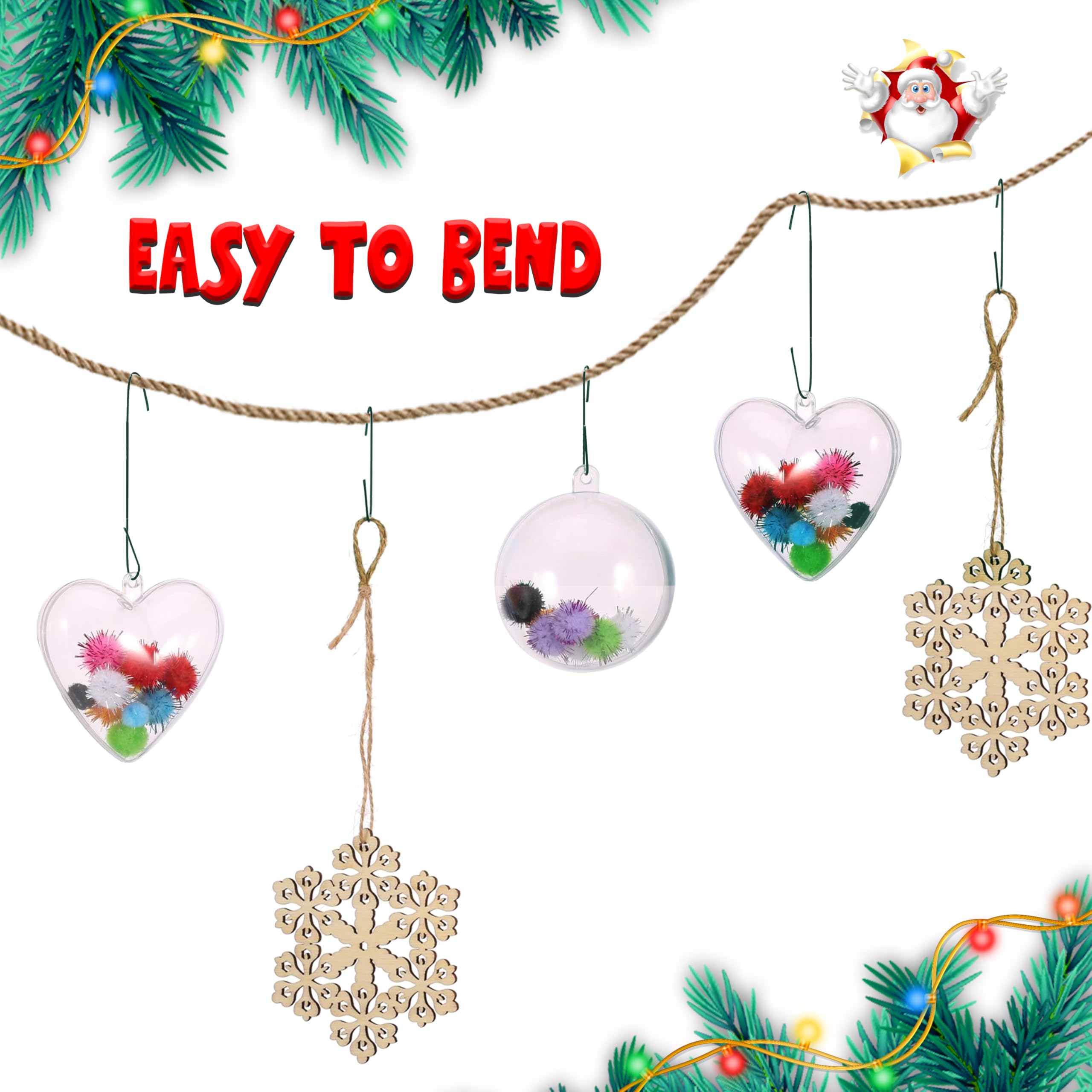 Belle Vous Decorazioni Albero Di Natale (24pz) - 14 X 14 Cm - Palline Albero Di Natale Rosse E - Foto 10