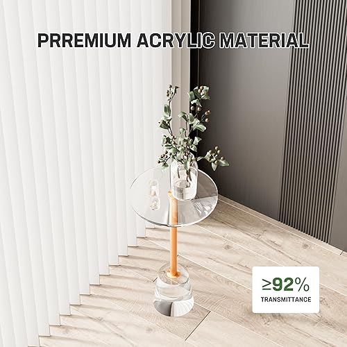 Miniatura 4 de Mesa auxiliar de acrílico transparente, mesa auxiliar gruesa con metal de latón cepillado, mesita de noche transparente, mesas de bebidas para sala