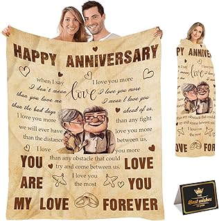 Asija Wedding Gifts Men Women, Happy Anniversary Blanket Gift for Wife Husband, Romantic Couple Presents for Him Her, Cool Blanket Presents for Couples 60"X50"