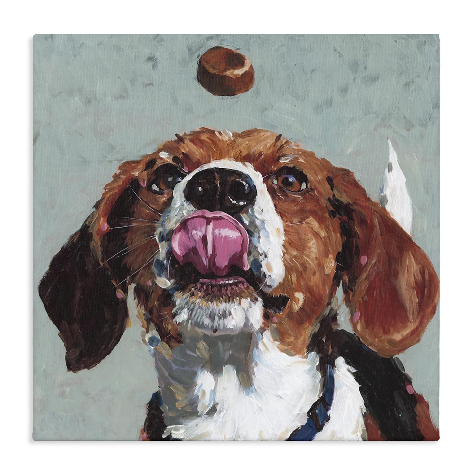 Stupell Industries Unframed Playful Beagle Treat Excitement Portrait, 24 X 24 Inch Canvas Wall Art