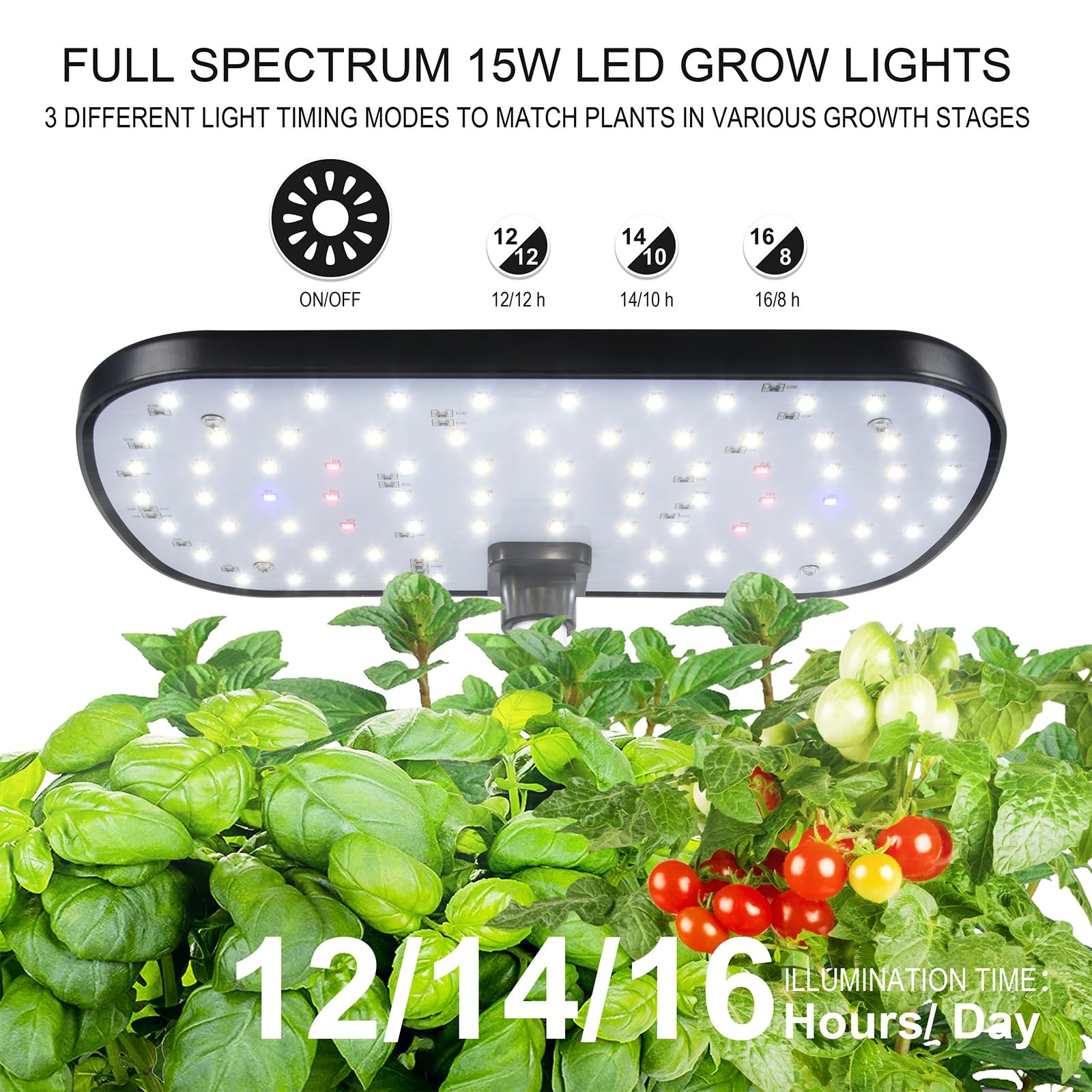 12 Pods Hydroponics Growing System, Indoor Herb Garden with LED Grow Light, Plants Germination Kit with Automatic Timer, Smart Garden Planter, Height Adjustable, for Home & Kitchen Gardening