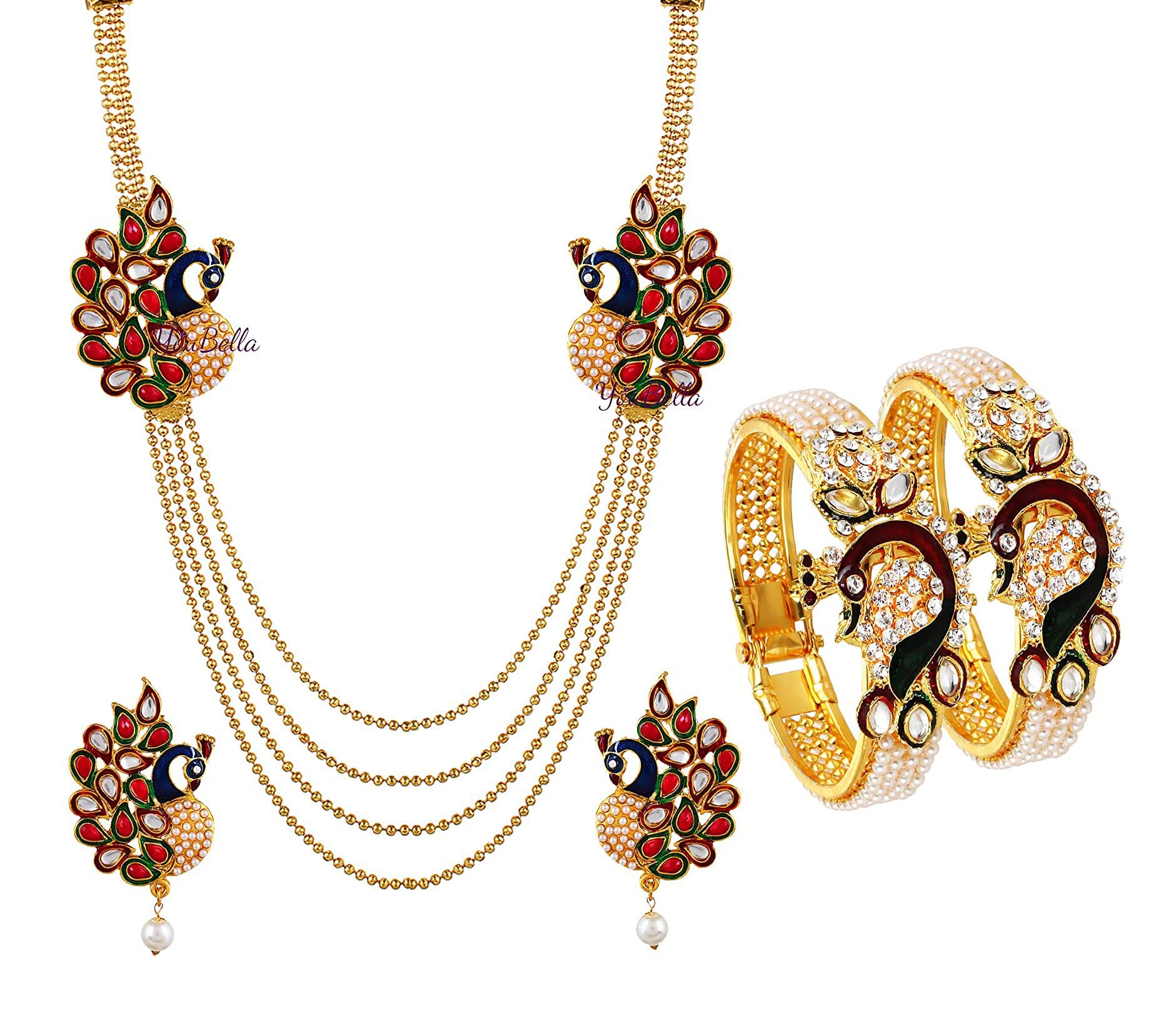 YouBella Jewellery Sets for Women Gold Plated Necklace Jewellery Set with Earrings and Bangles Combo for Girls/Women (Combo 2) (B09JPJDQJ9) Amazon Price History, Amazon Price Tracker