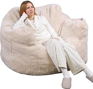 WLIVE Giant Bean Bag with Armrests - Beige