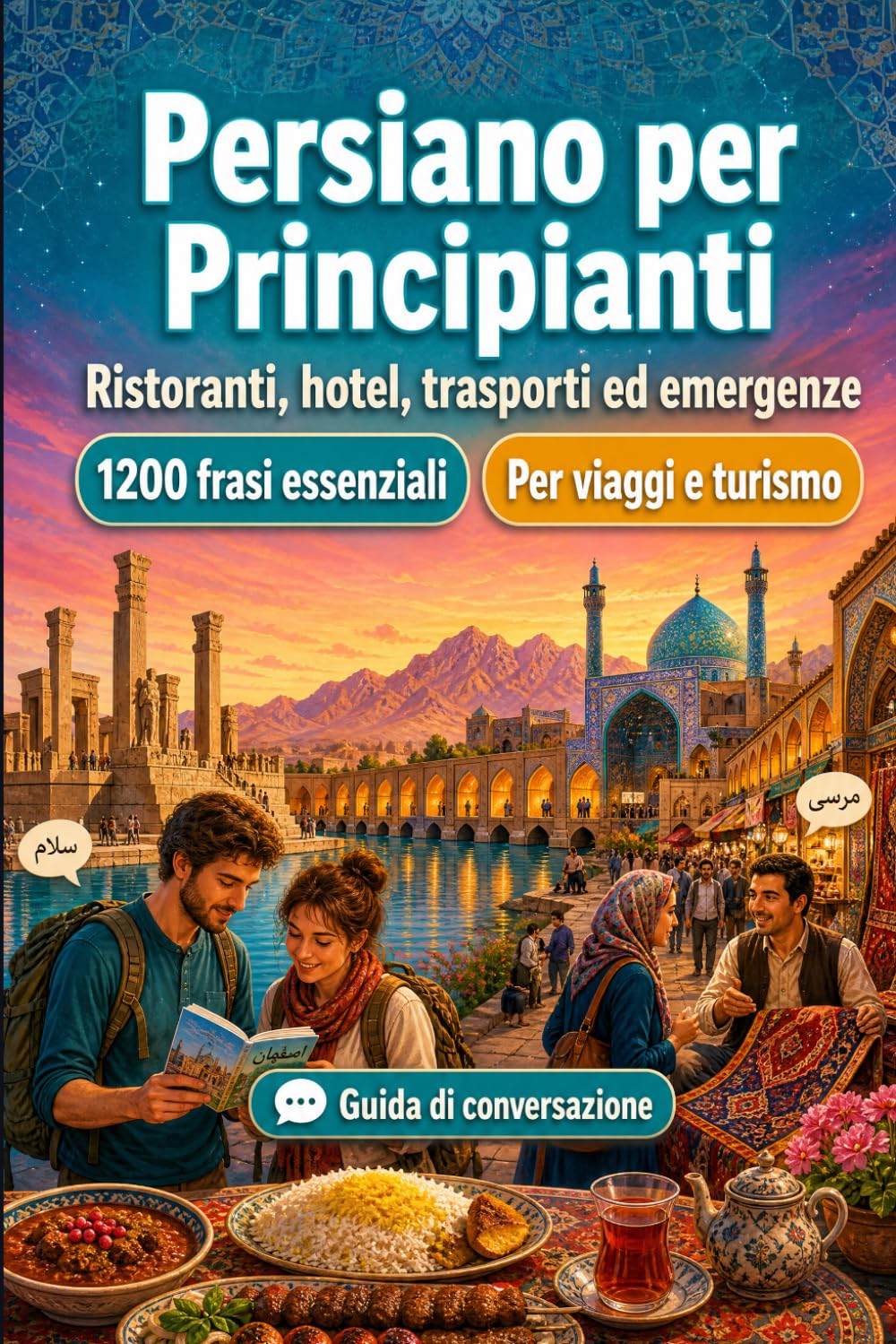 Persiano Per Principianti: 1200 frasi essenziali in Persiano per viaggiare: Guida facile alla pronuncia, conversazioni quotidiane, ristoranti, hotel, trasporti, shopping, emergenze