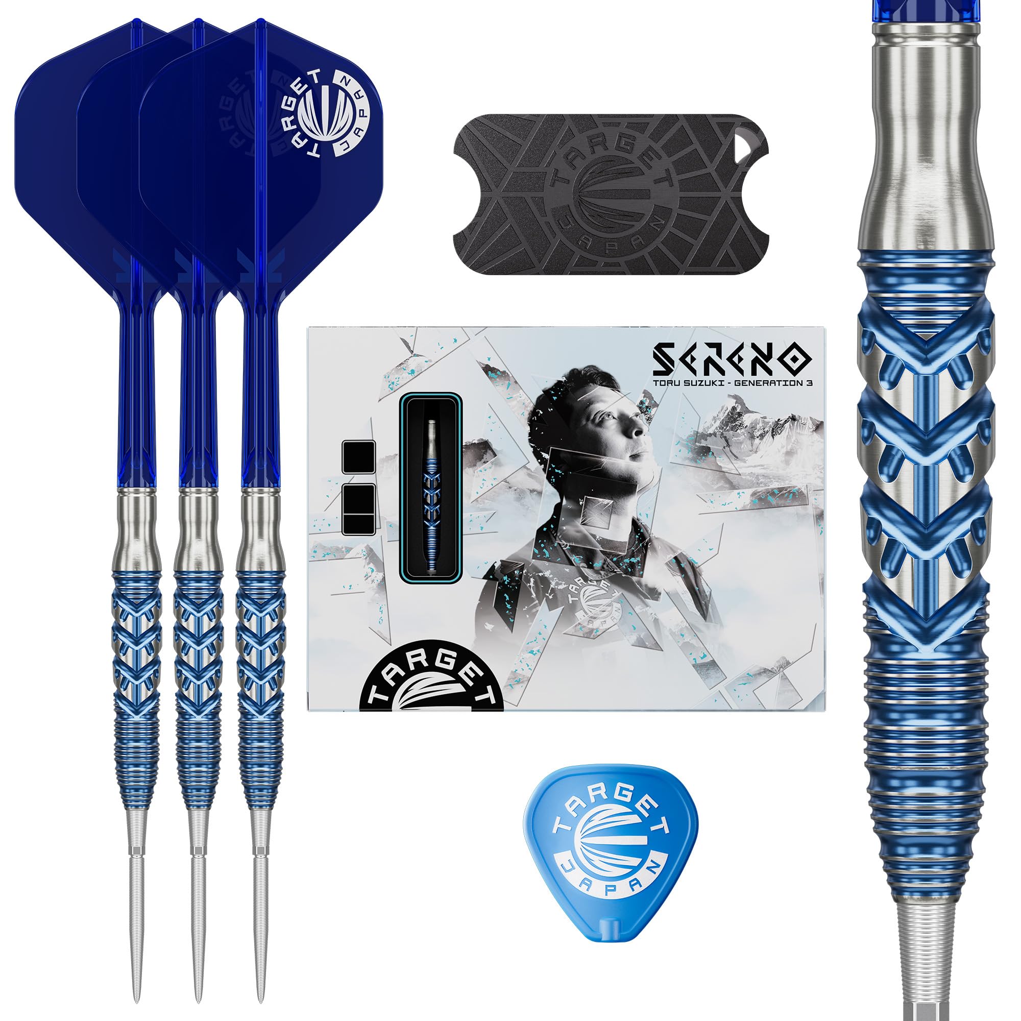 Target Japan Sereno G3 Steel Tip Darts, 90% Tungsten, 24G with K Flex
