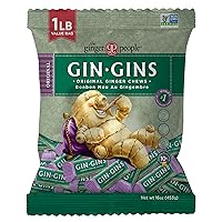Vista 1 de The Ginger People Gin Gins Original Ginger - Caramelos masticables, bolsa de 1lb, 16oz