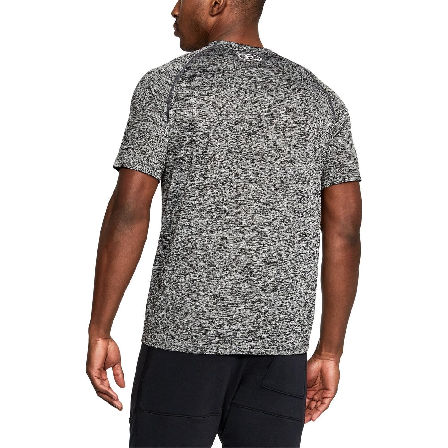 Under Armour Homme T-Shirt Ample Texturé Technique, Black/Racer Red, L