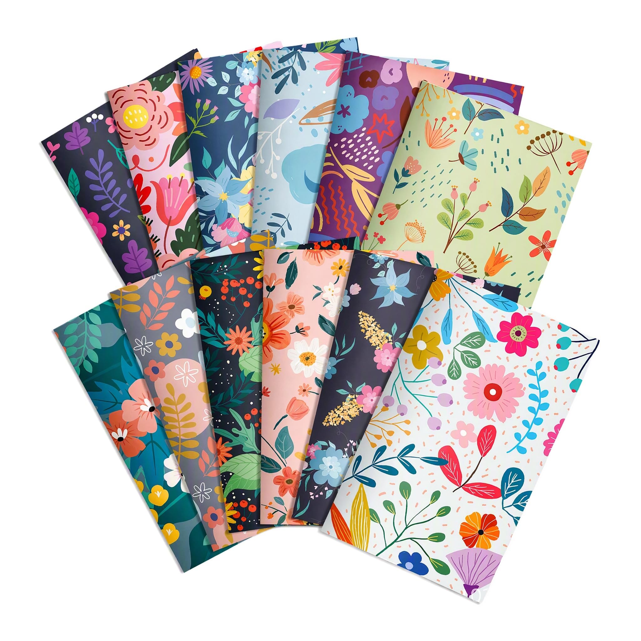 12 Pack Floral Mini Notebooks Pocket Size Notepads for Kids School Office