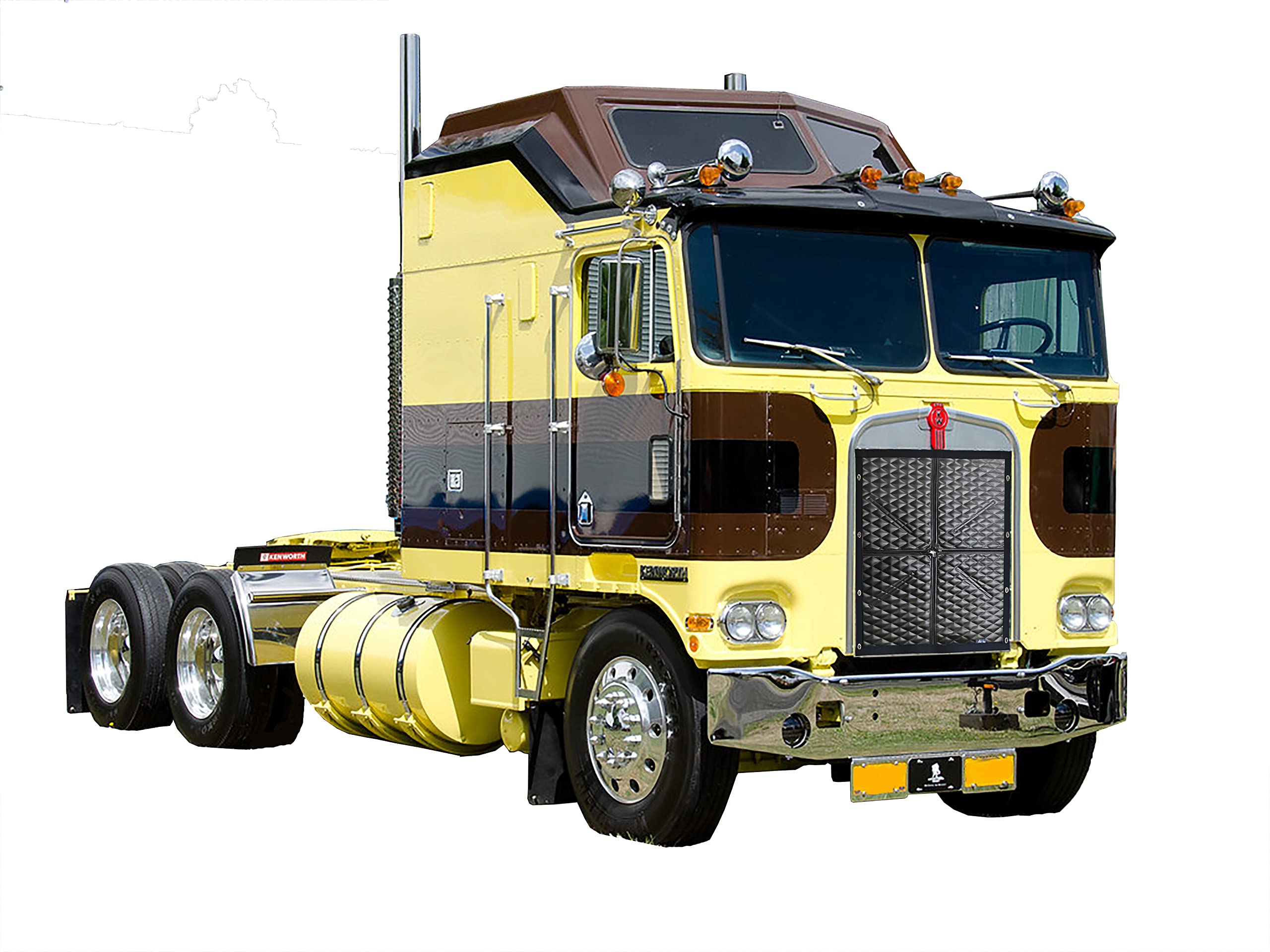 GrilleAdz Premium Quilted Winter Front for Kenworth K100C (Winter Front with Turnbuckle Install Kit)