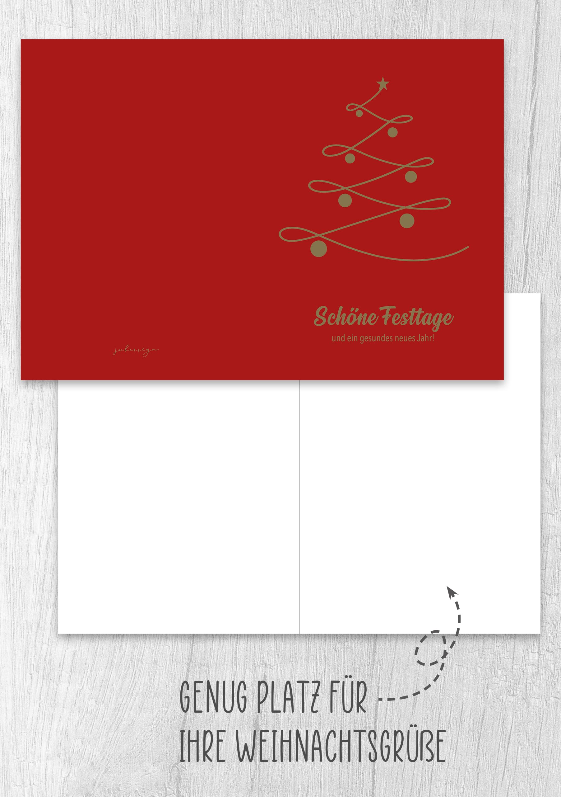 beriluDesign® Biglietti di Natale con buste (set da 15) – Biglietti pieghevoli con motivo a palline di Natale per i più bei auguri di Natale – Buon Natale