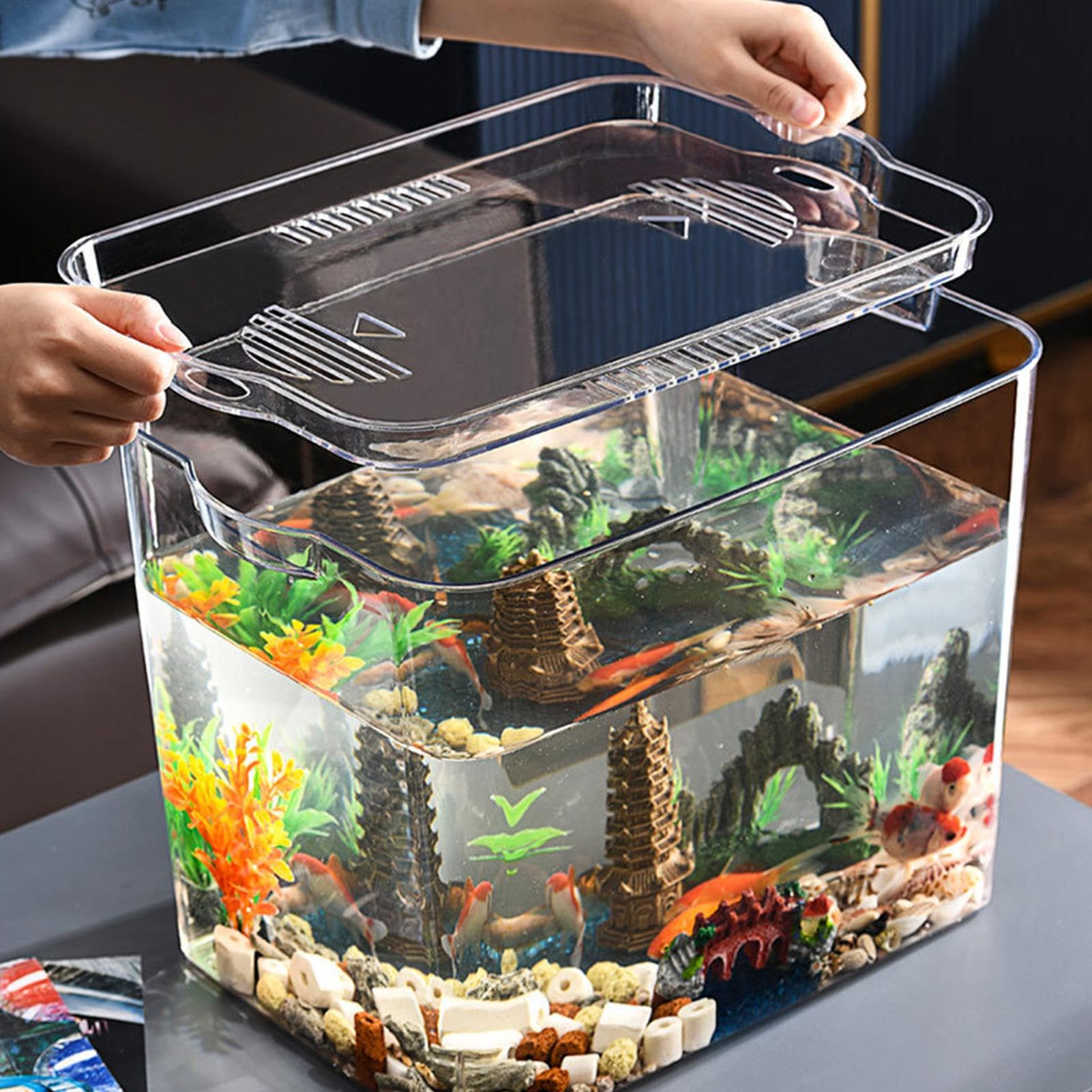 acquario, piscina per pesci | Piscina impilabile – Versatile ciotola per pesci temporanea per piscine per tartarughe, piante acquatiche, pesci , gamberetti, | per pesci temporanea per piscine per tartarughe, piante acquatiche, pesci , gamberetti,