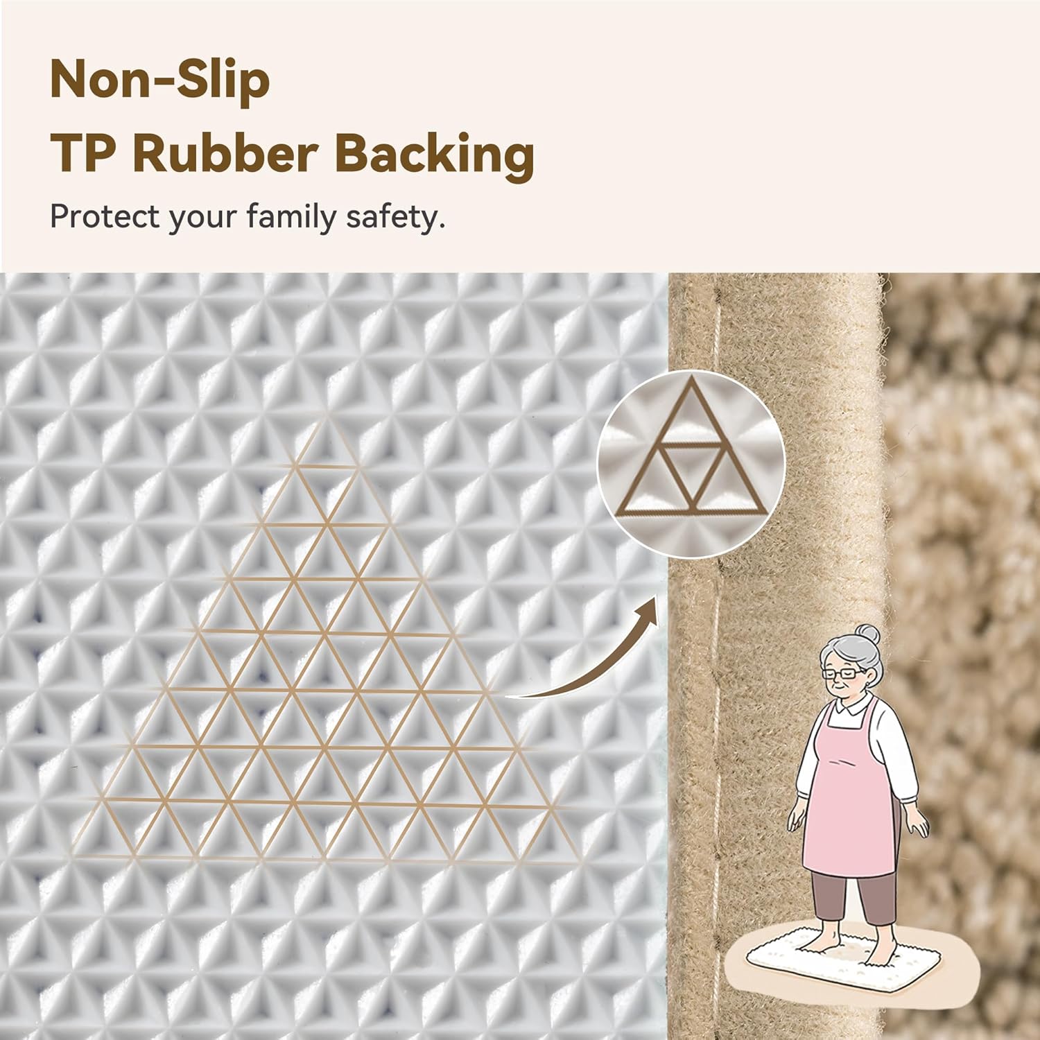 GRANNY SAYS Bathroom Rugs Non Slip, 16" x 24", Bath Rugs for Bathroom Washable, Bath Mats for Bath Floor, Microfiber Bath Mat for Tub, Absorbent Bath Rugs for Bath, Khaki - Image 8