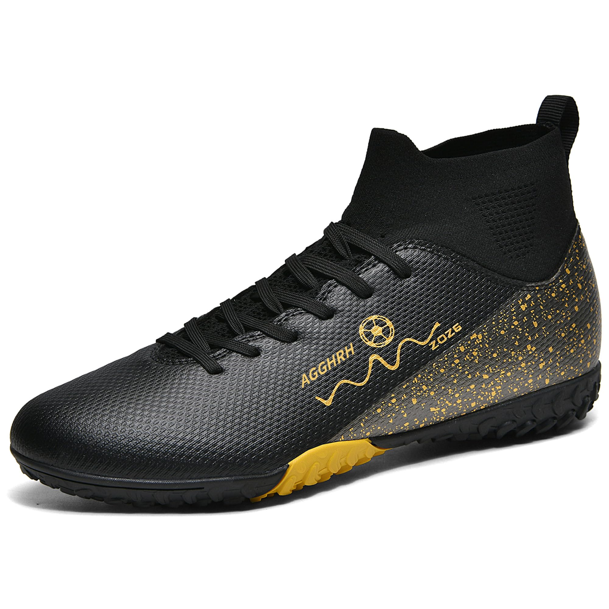 AGGHRH Men's Soccer Shoes Firm Ground High-top Football Cleats FG AG Professional Training Outdoor Lightweight Sneaker