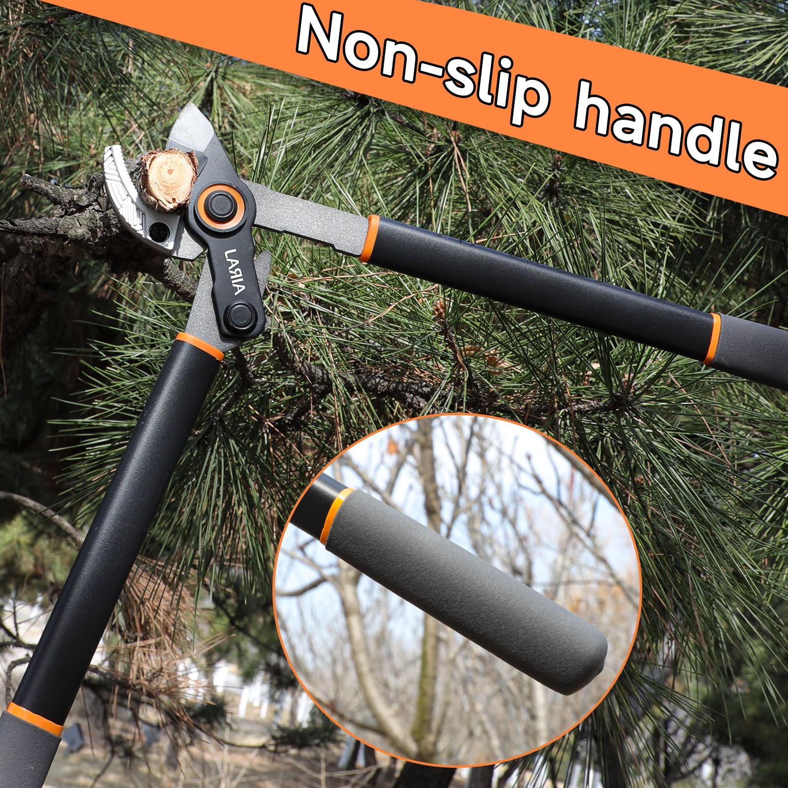 AIRAJ Astschere 52CM, Hochleistungs-Astschere mit Scharfer Kohlenstoffstahl-Klinge,Maximaler Schnittdurchmesser 4 cm, Professionelles Astscheren für Bäume und Hecken in Garten und Park