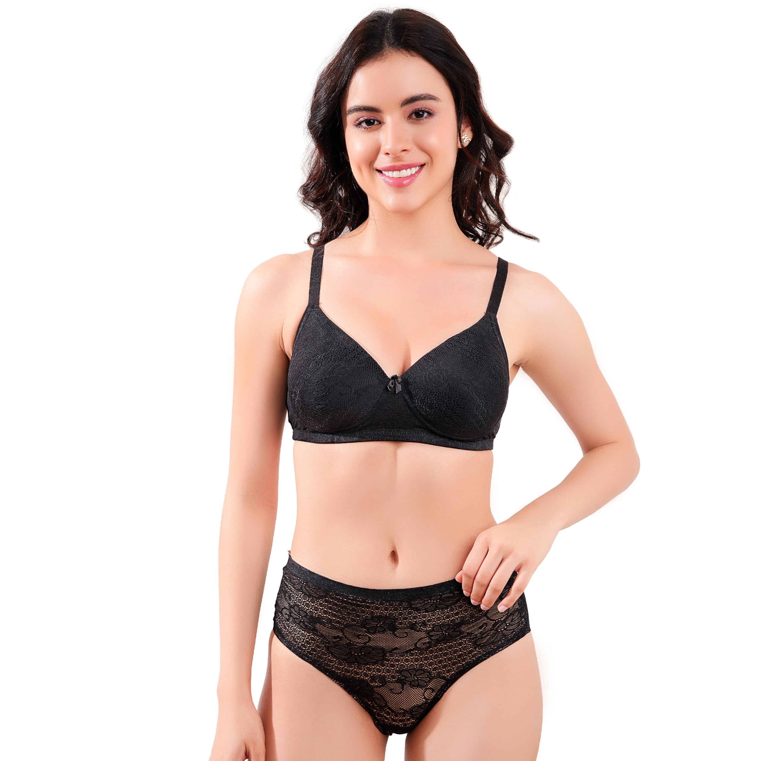 Bra and Panty Sets for Women | Padded Comfort Bra & Seamless Soft Fit Panty | Breathable Everyday Innerwear-image-28