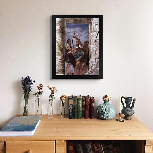 Vista 3 de Lost Cabin Three Archers de Paolo Verones Impresión en marco biselado negro Reproducción de pinturas de obras de arte finas Póster decorativo