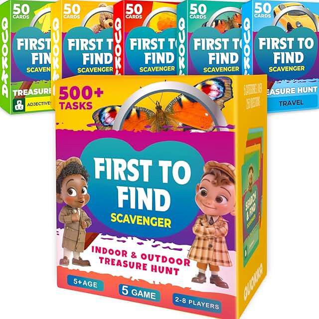 QUOKKA Scavenger Hunt for Kids Ages 4-8 - 250+ Indoor Outdoor Activities...