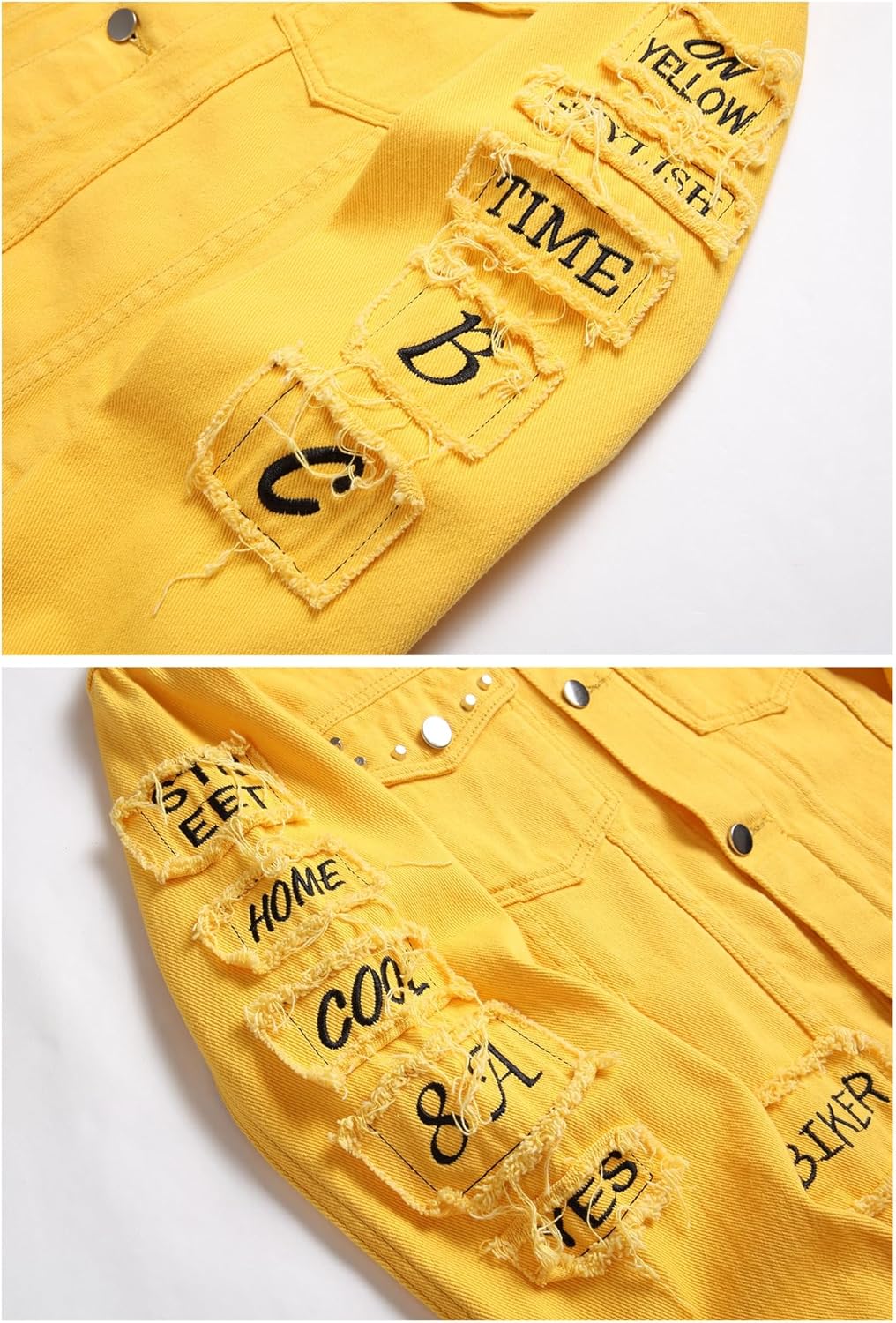 LZLER Men's Denim Jackets Distressed Destroyed Classic Vintage Slim Fit Ripped Fashion Trendy Trucker Jean Jackets - Image 5