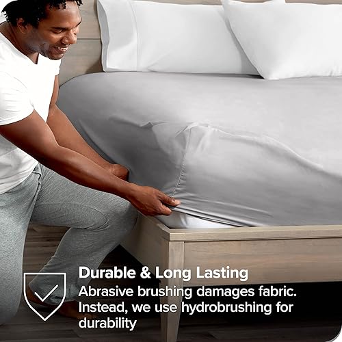 Miniatura 6 de Bare Home Sábana bajera de bolsillo extra profundo microfibra 1800 de alta calidad ultra suave sin arrugas sábana bajera de bolsillo profundo Cal
