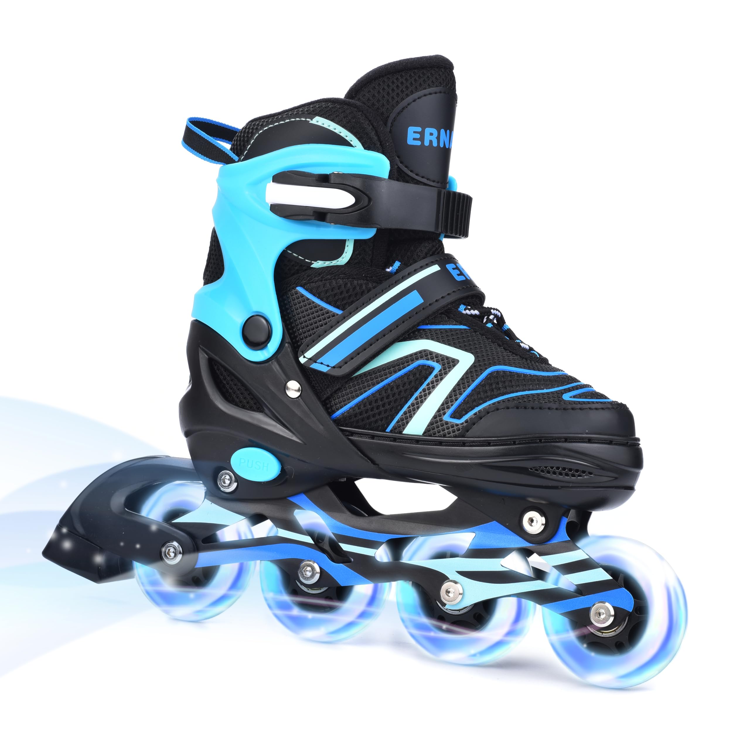 ERNAN Inline Skates,Adjustable Light up Kids Inline Skates, for Boys and Girls,Roller skate for Kids Youth, Beginner (Blue, S) — image 1