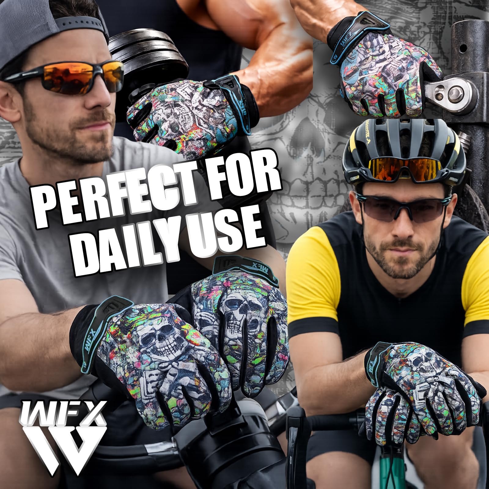 WFX Motorbike Gloves for Men & Women, Cycling Gloves Breathable Touchscreen Dirt Bike Racing Gloves for ATV, MTB, BMX & Motocross Riding Racing, Bicycle — view 7