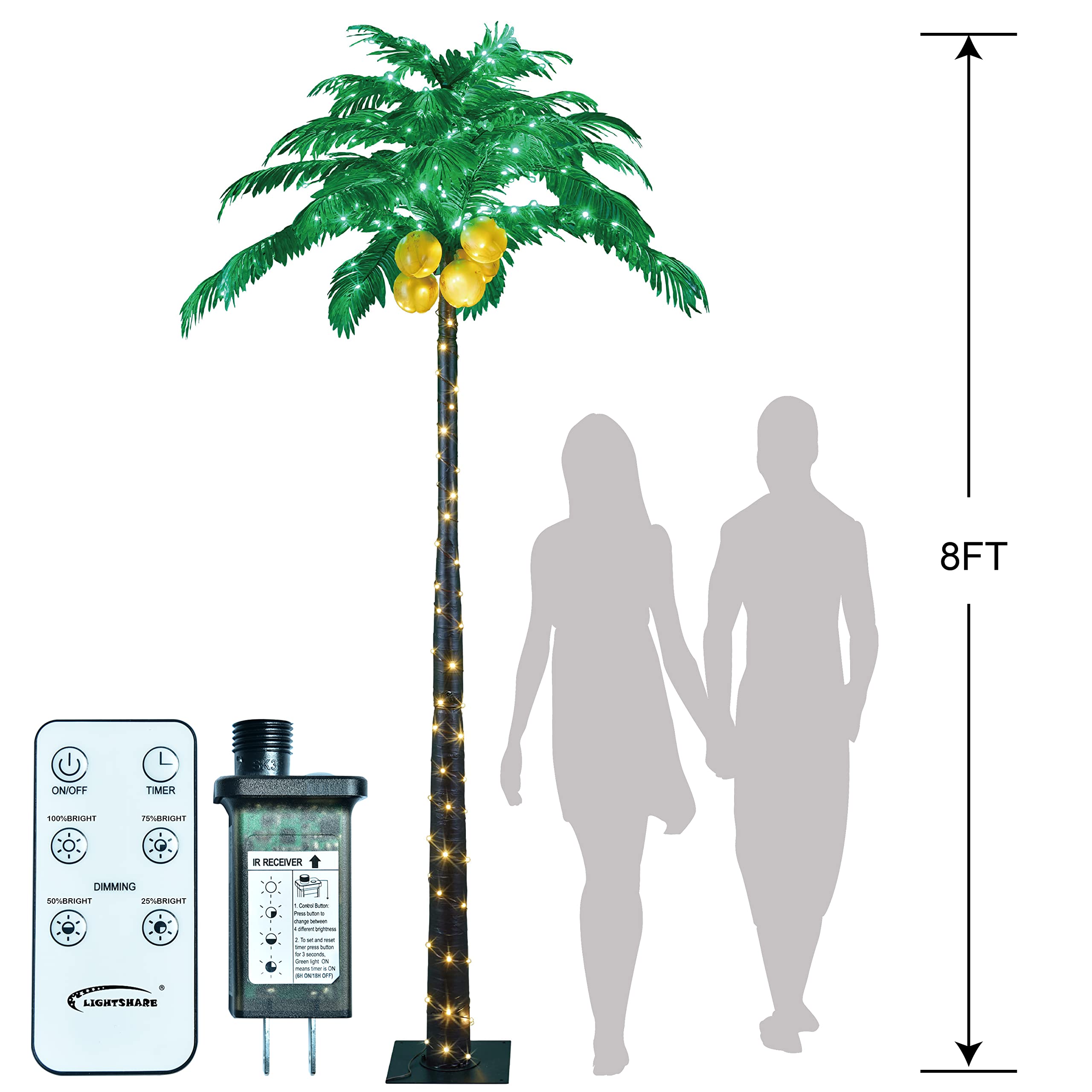 とりこさま専用品　パームライト-Palm Light Amazon.com: LIGHTSHARE 8 Feet Lighted Palm Tree - Green LED Lights