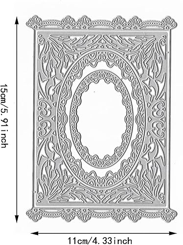 Miniatura 2 de Alinacutle Marco de borde floral troquelado de fondo de corte de metal troquelado para hacer tarjetas hechas a mano álbum álbum de recortes