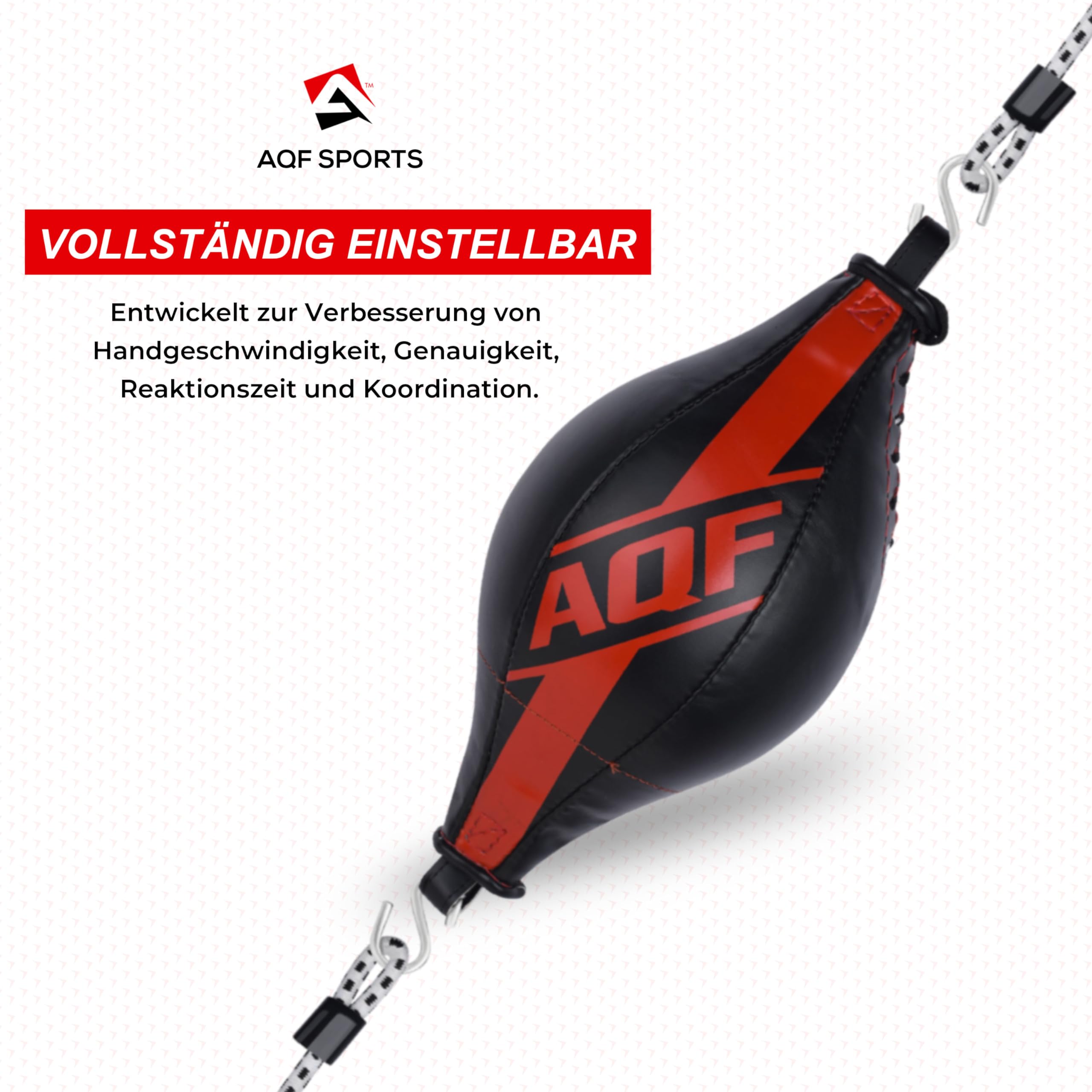 AQF Double End Speed ​​Ball Maya Hide Leder Boxen Dodge Speed ​​Bag Punching MMA Workout Boden bis zur Decke Seil