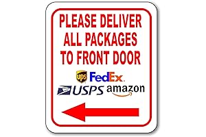 Delivery Driver Sign for Front Door, Package Delivery Instructions & Delivery Sign with Arrow