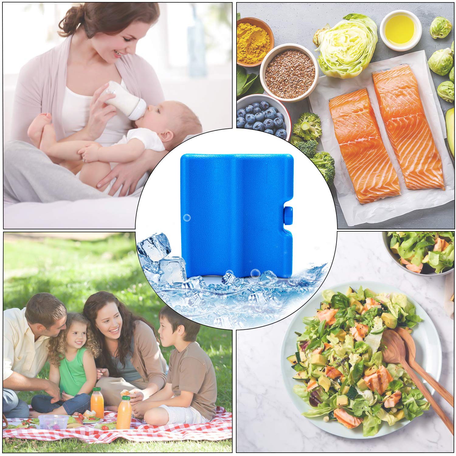 Teamoy Mattonelle Ghiaccio per Biberon, Mattonelle Refrigeranti per Borse Termiche, Borsa Termica Porta Pranzo, Borse Frigo o Borse da picnic