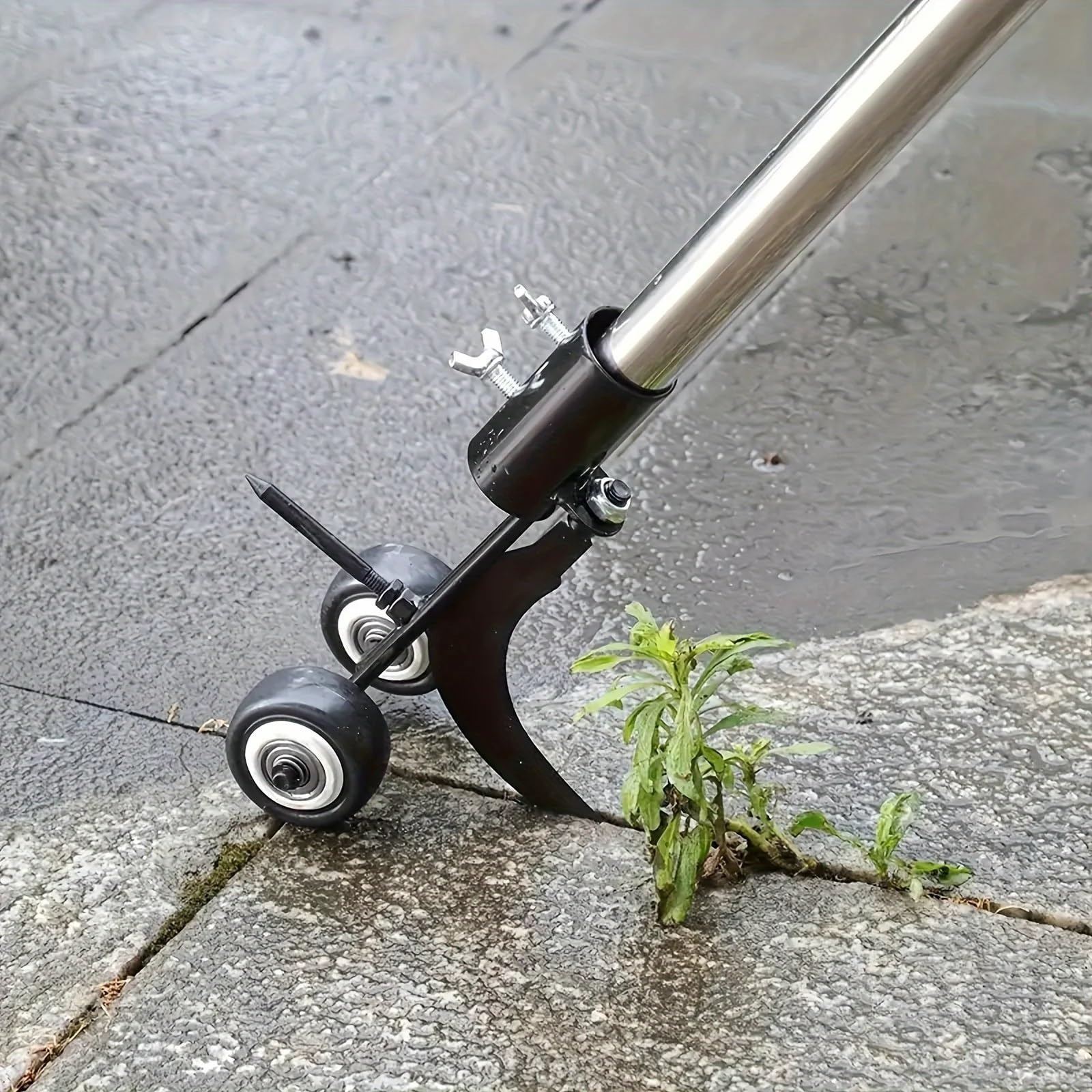 Unkrautstecher aus Metall mit Rädern – Handgeführte Unkrautstecher, 1 Stück(Double Hook with Rod)