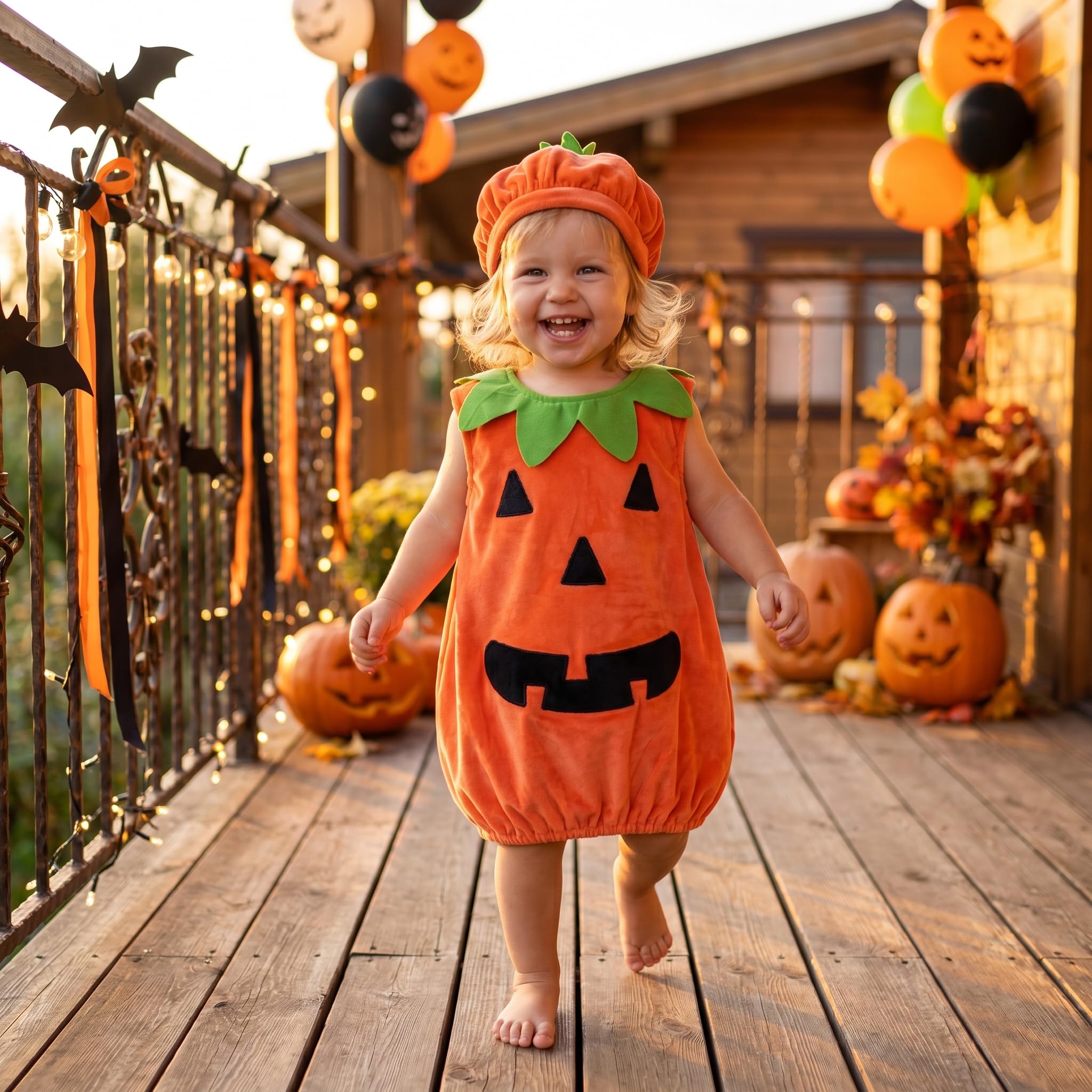 Carolilly Costume Halloween Bébé Unisexe Ensemble Citrouille