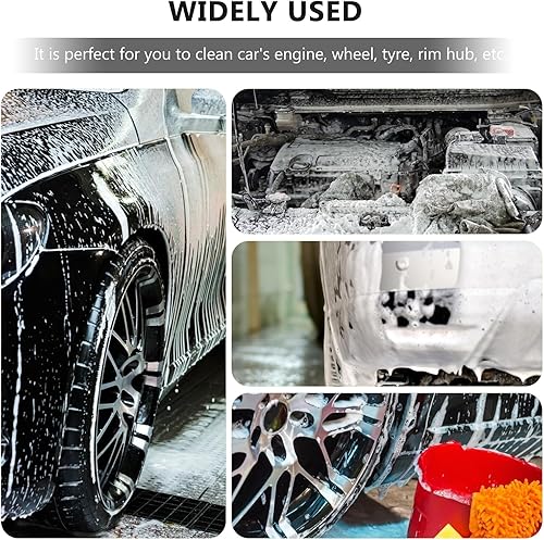 Miniatura 7 de FAVOMOTO Cepillo de detallado de neumáticos de coche de cerdas para detallar el motor del vehículo, cepillo de detallado de llantas de automóvil,