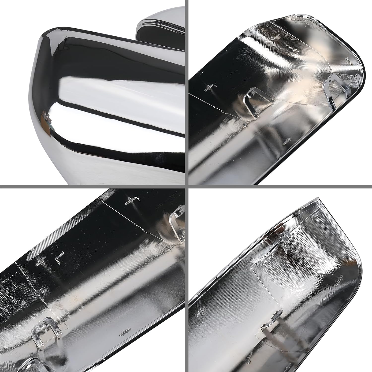 Chrome Top Half Direct Replacement Side Mirror Covers Caps for 2009-2014 Ford F150, Directly Replace Style, Not Sticker Style (Chrome)