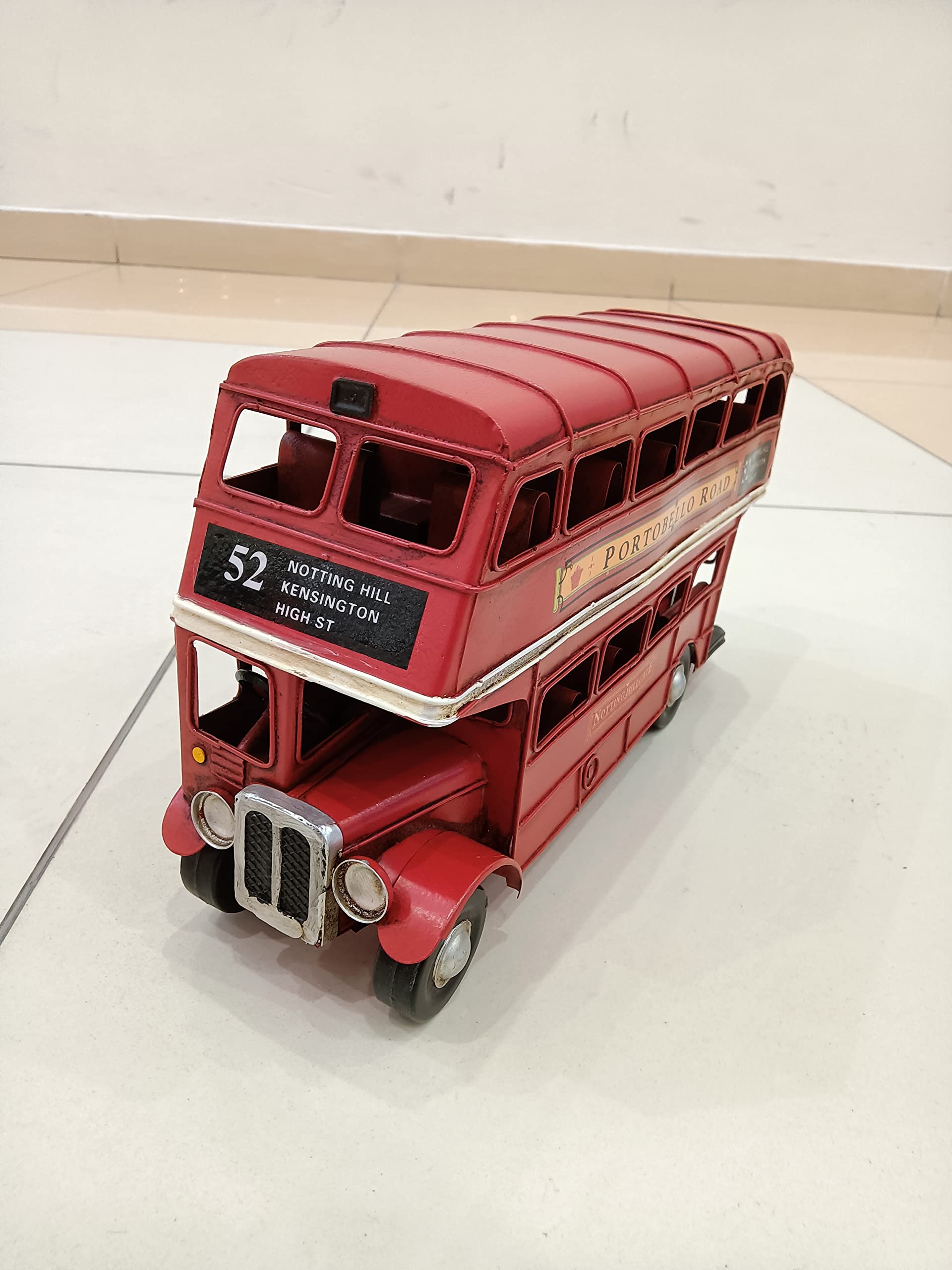 Dubai Decoration - Retro Metal London Double Decker Bus 30 X 10 X 15 CM.