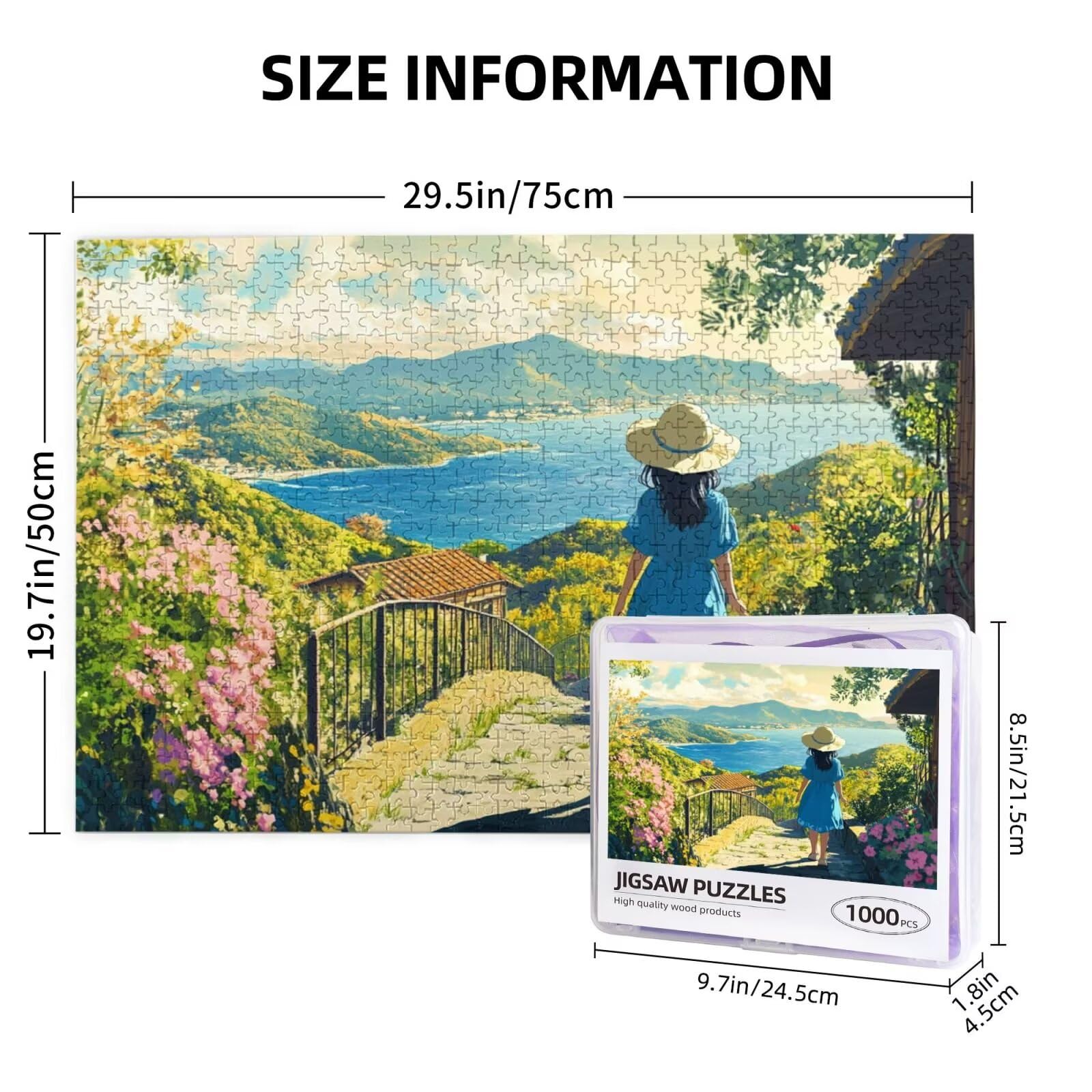 Kobiety Puzzle 5000 Pieces Krajobraz Puzzle Dorośli Początkujący z pudełkiem prezentowym, DIY Interaktywne puzzle Rodzinna wymagająca gra, Relief Relief Home Wall Decor Art Prezent dla mężczyzn 100 x
