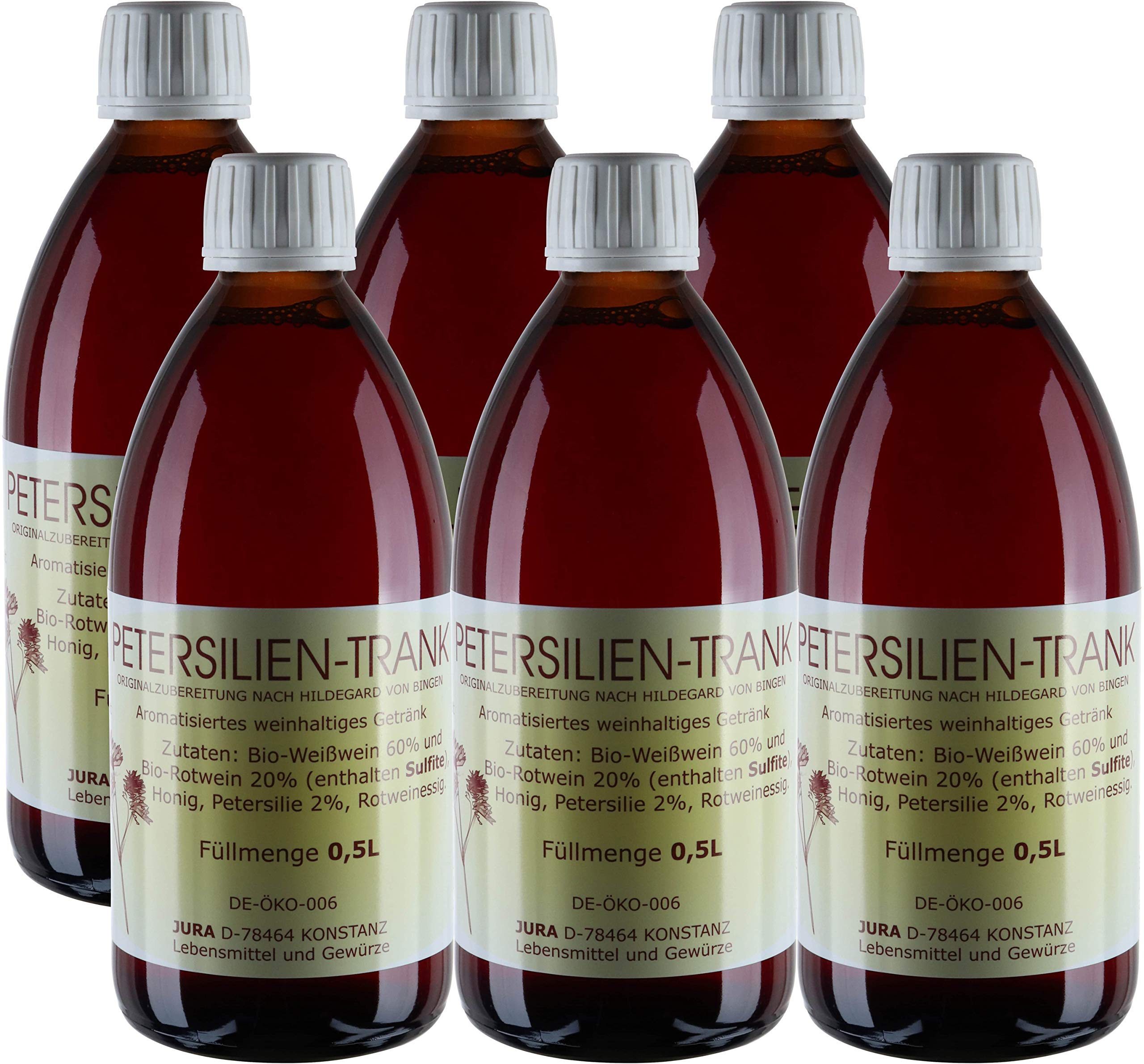 6 x 0,5 Liter Bio Petersilientrank nach Hildegard von Bingen Kurpackung