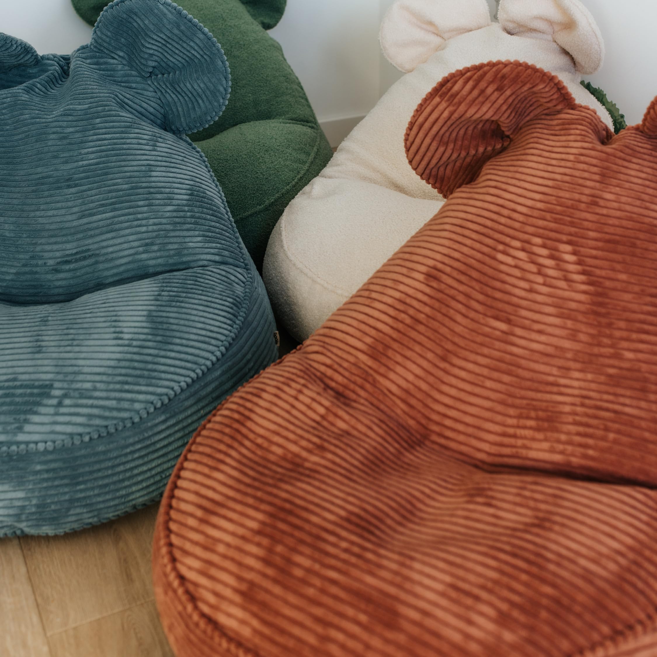 Gutekissen® Pouf pour Enfants « Sweet » avec Oreilles - Lincoln, Coussin Montessori pour Chambre d’Enfant (Marron, 68/59/55 avec Oreilles)