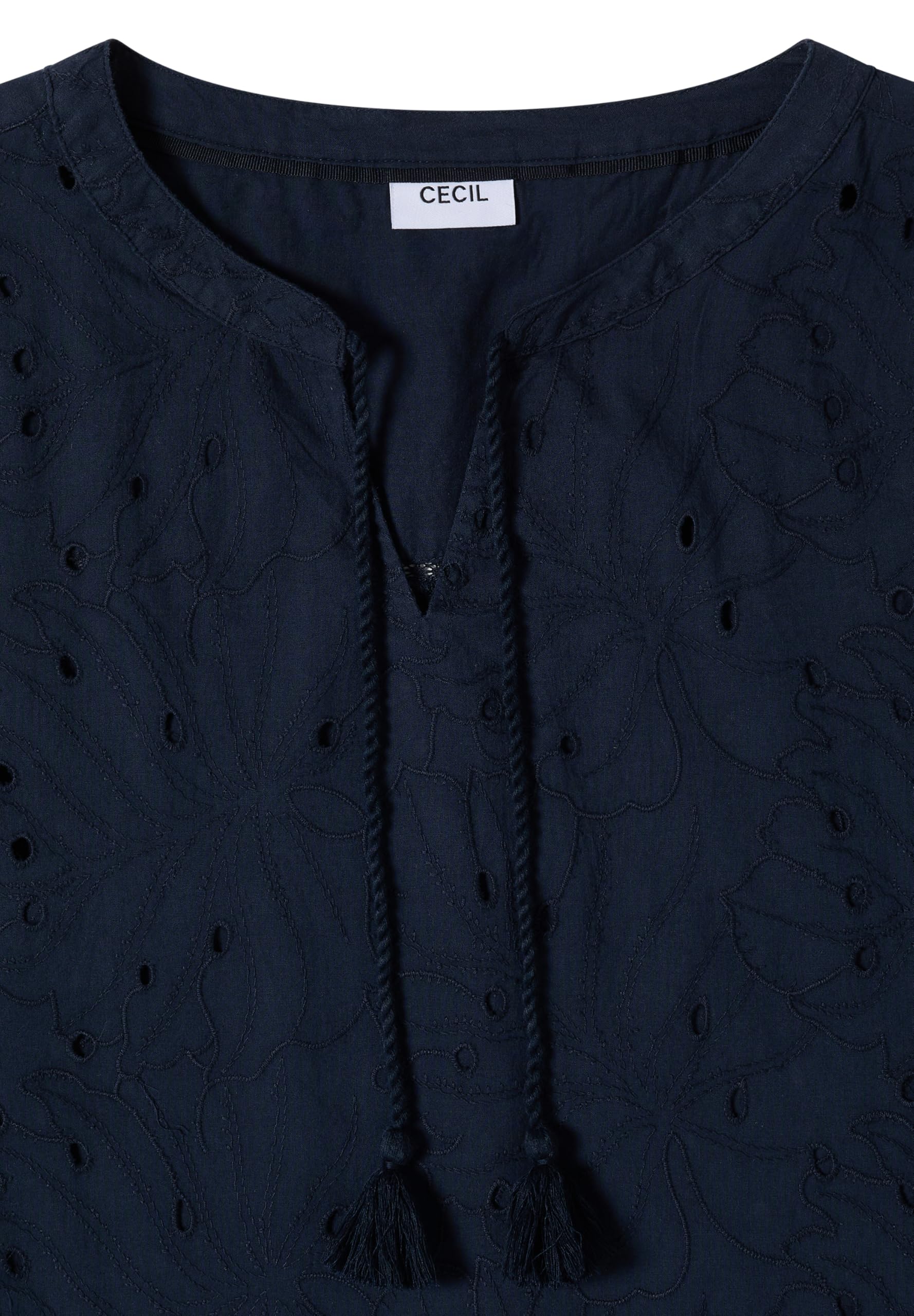 Cecil 3/4-Arm Bluse mit Shiffleymuster