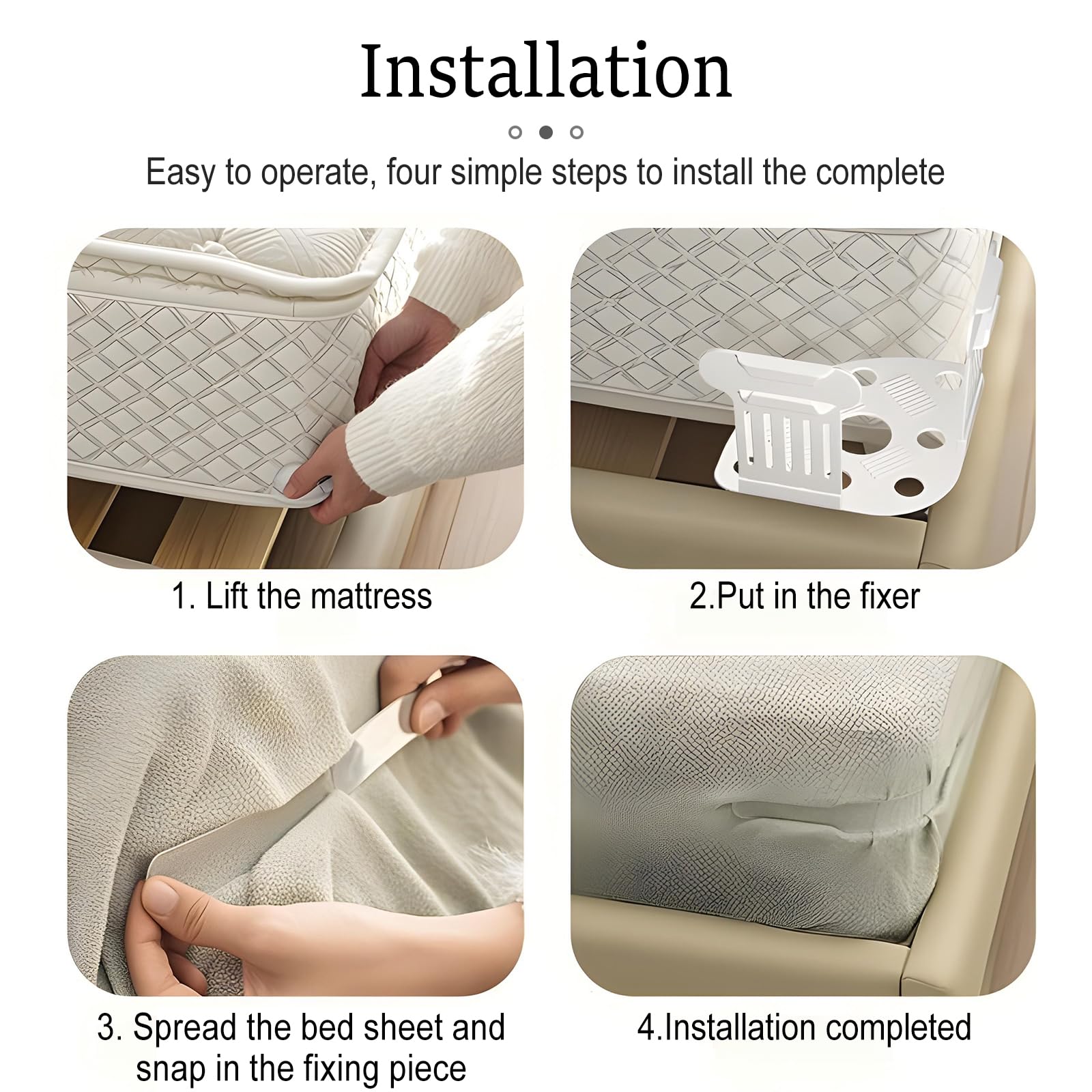 Di Clip Di Fissaggio Per Lenzuolo，Suuwwn 4PCS Morsetti angolari resistenti per lenzuola con sistema di blocco Clip Lenzuola Barella Per Lenzuolo Materasso Angoli Antiscivolo Per Lenzuolo