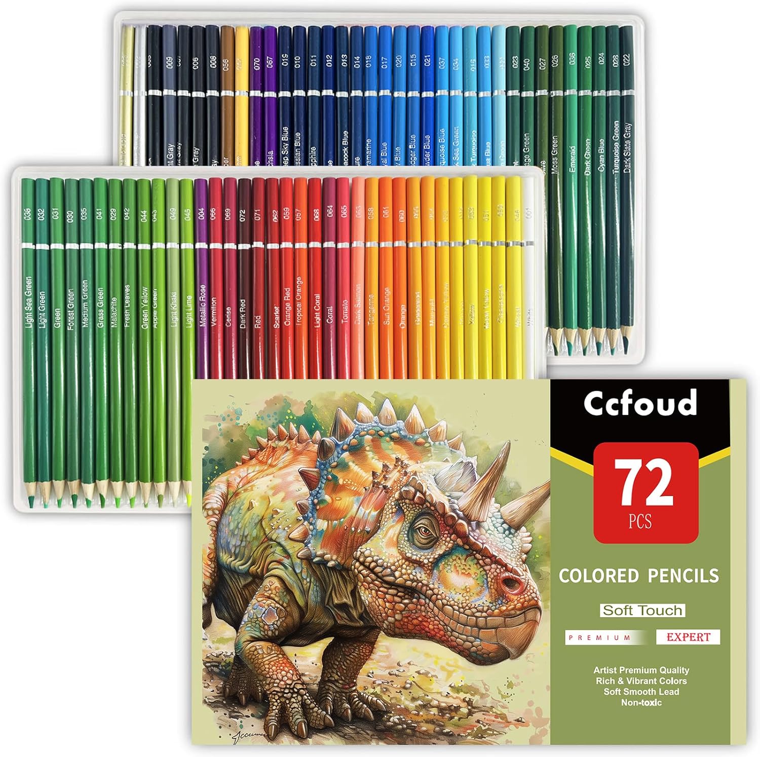 Ccfoud Pencil Crayons,72 Color Colored Pencils for Adult Coloring Books