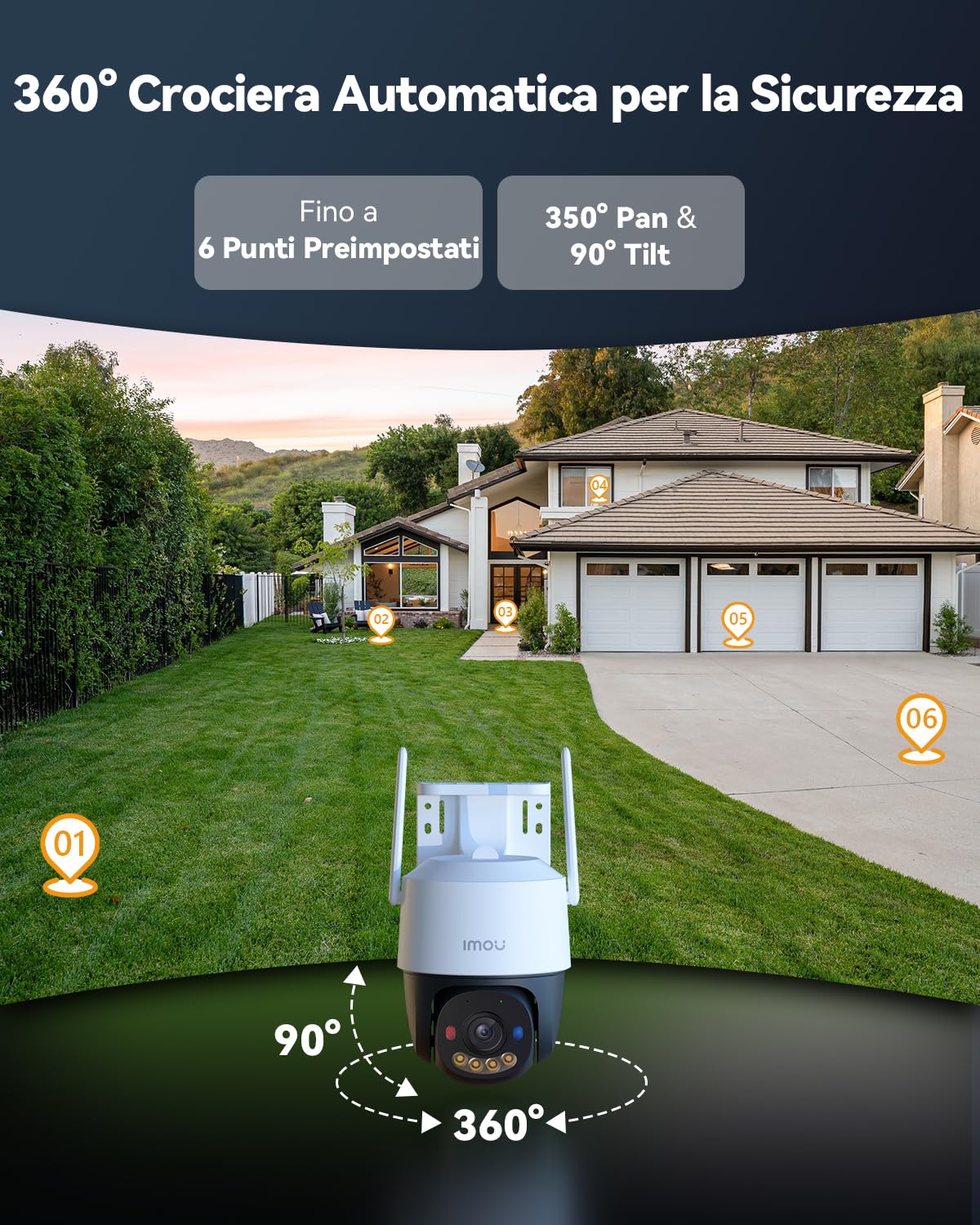 Imou 4K PoE Telecamera Wi-Fi Esterno, Telecamera Esterna, Modalità Privata | 2,4g, Visione Notturna a Colori, Rilevamento Umano/Veicoli/Animali, Allarme con Sirena/Faretto, Audio Bidirezionale,