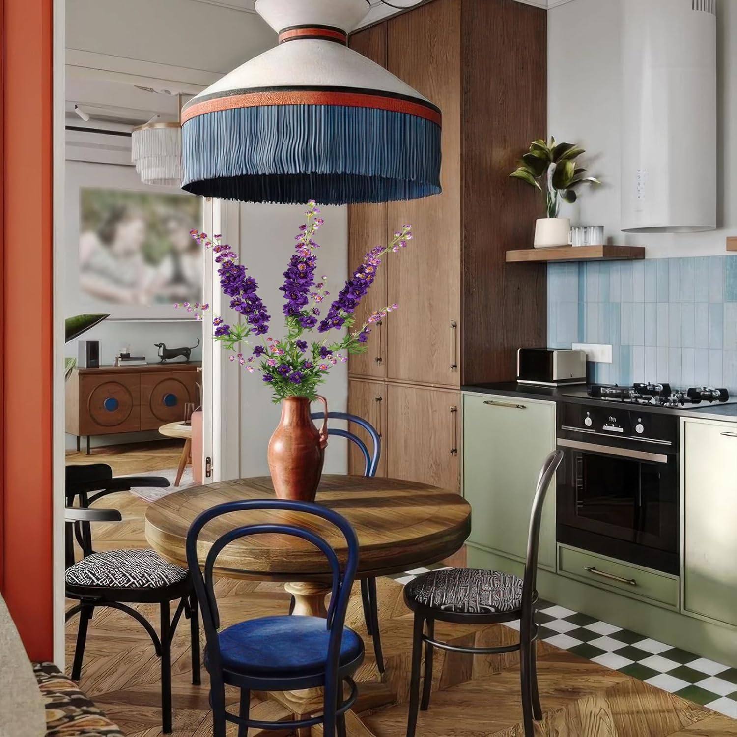 3 Pcs Delphinium Artificial Flowers Bulk 35" Long Stem Silk Larkspur Flowers Artificial Snapdragon Flower Stems Purple Faux Bouquet for Tall Vase Floral Arrangements Home Outdoor Wedding Decor - Image 7