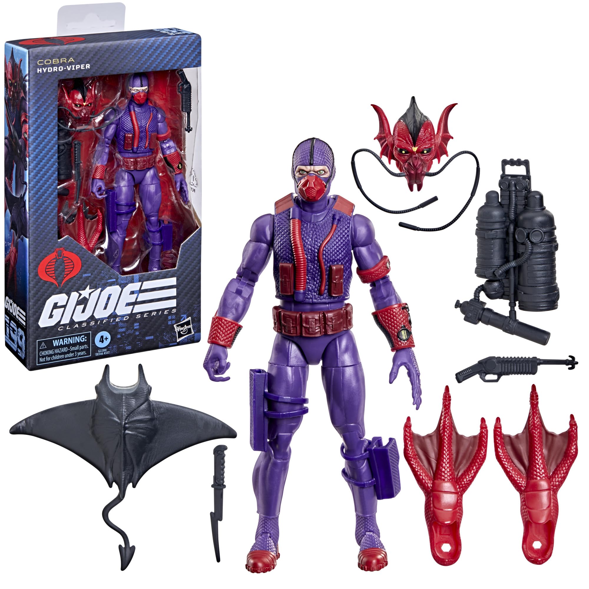 G.I. Joe Classified Series #199, Hydro-Viper, Figura de acción Coleccionable de 15 cm con 7 Accesorios