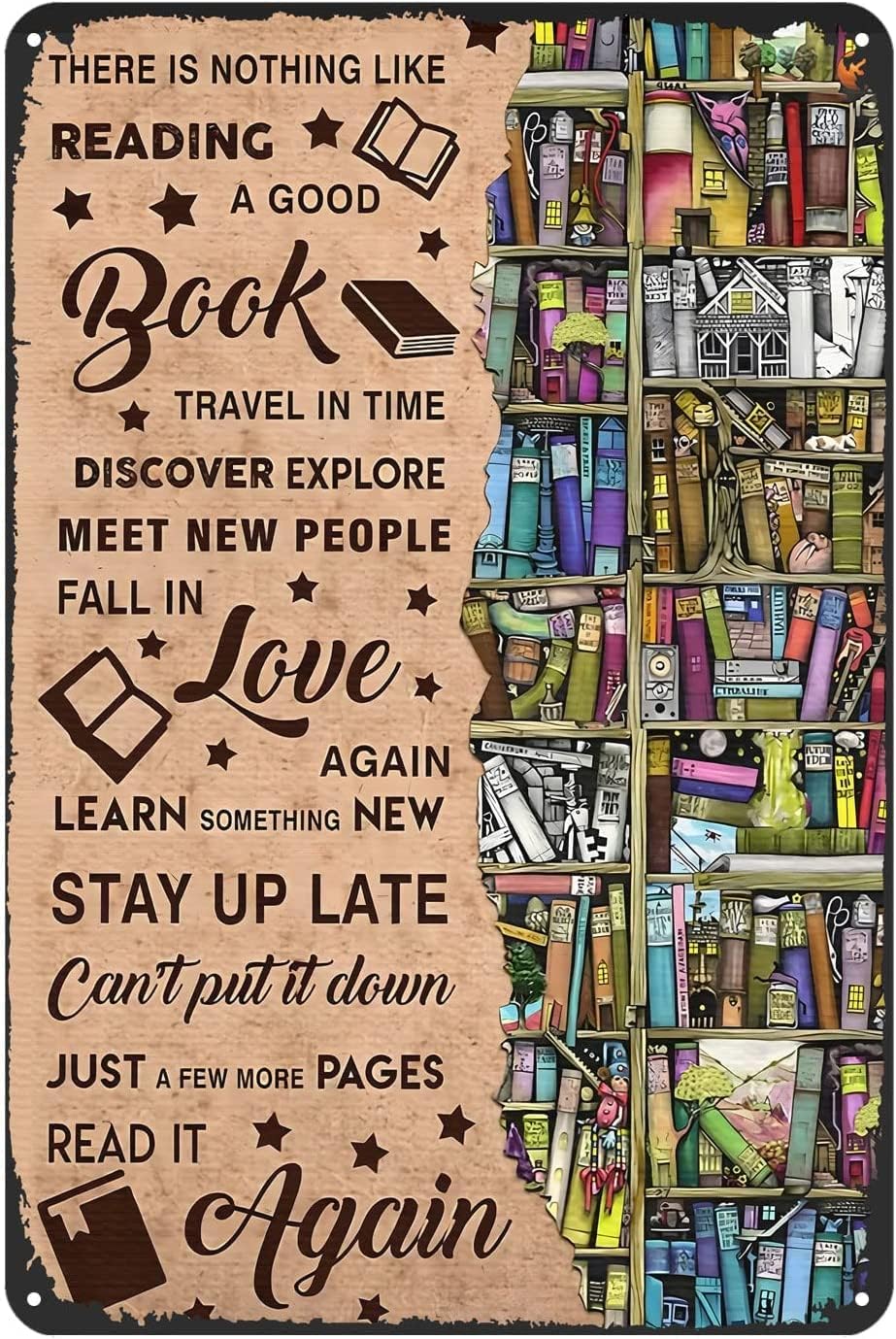Librarian Metal Sign There is Nothing Like A Reading A Good Book Rustic Decor Vintage Aluminium Sign Home Kitchen Bookstore Bar Library Cafe Club Cave Wall Decor Librarian Aluminium Sign 12x16 Inch