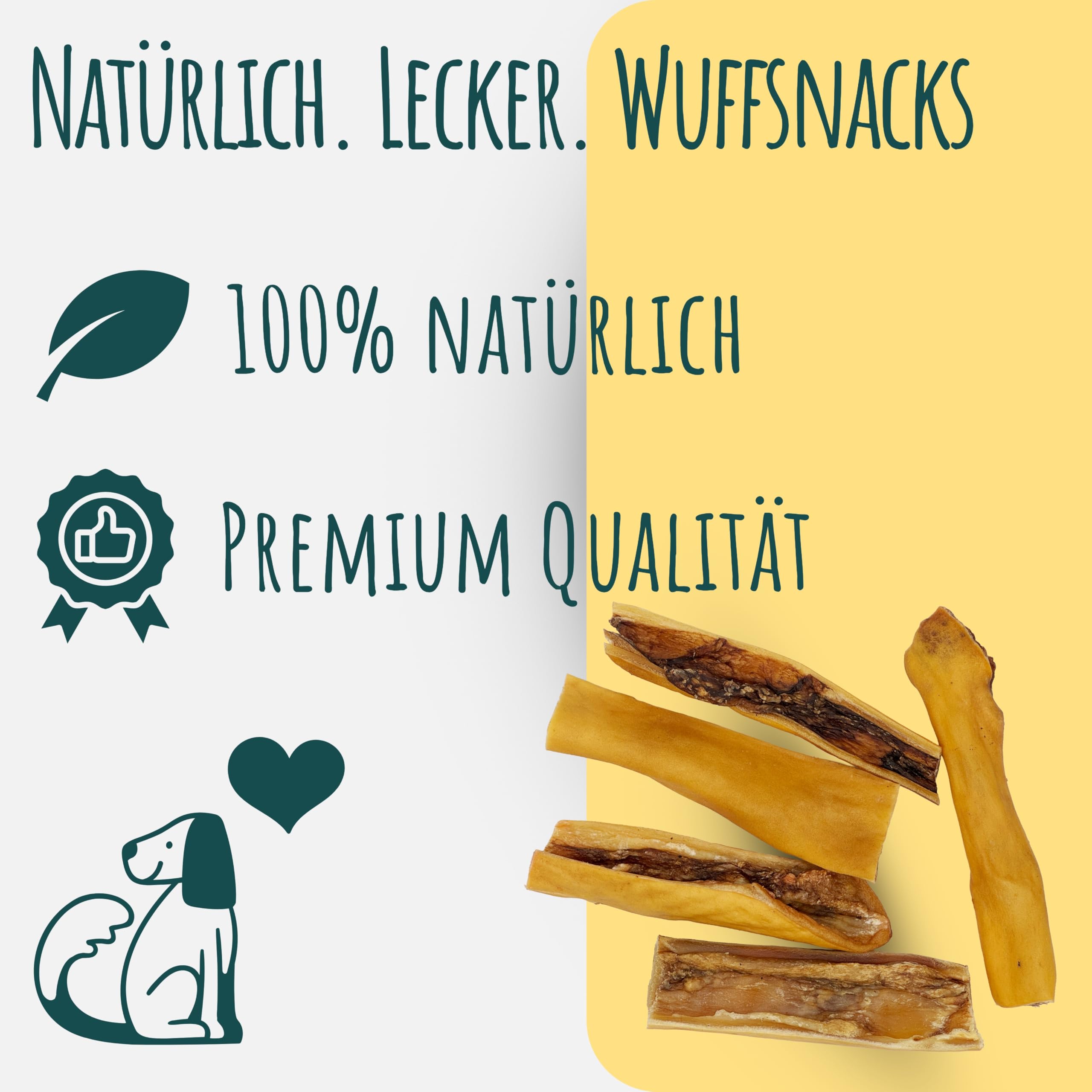 Rinderkopfhaut für Hunde | 10 kg | natürliche und hochwertige Rinderkopfhaut getrocknet | fettarm und proteinreich | Rinderhaut für Hunde von Wuffsnacks
