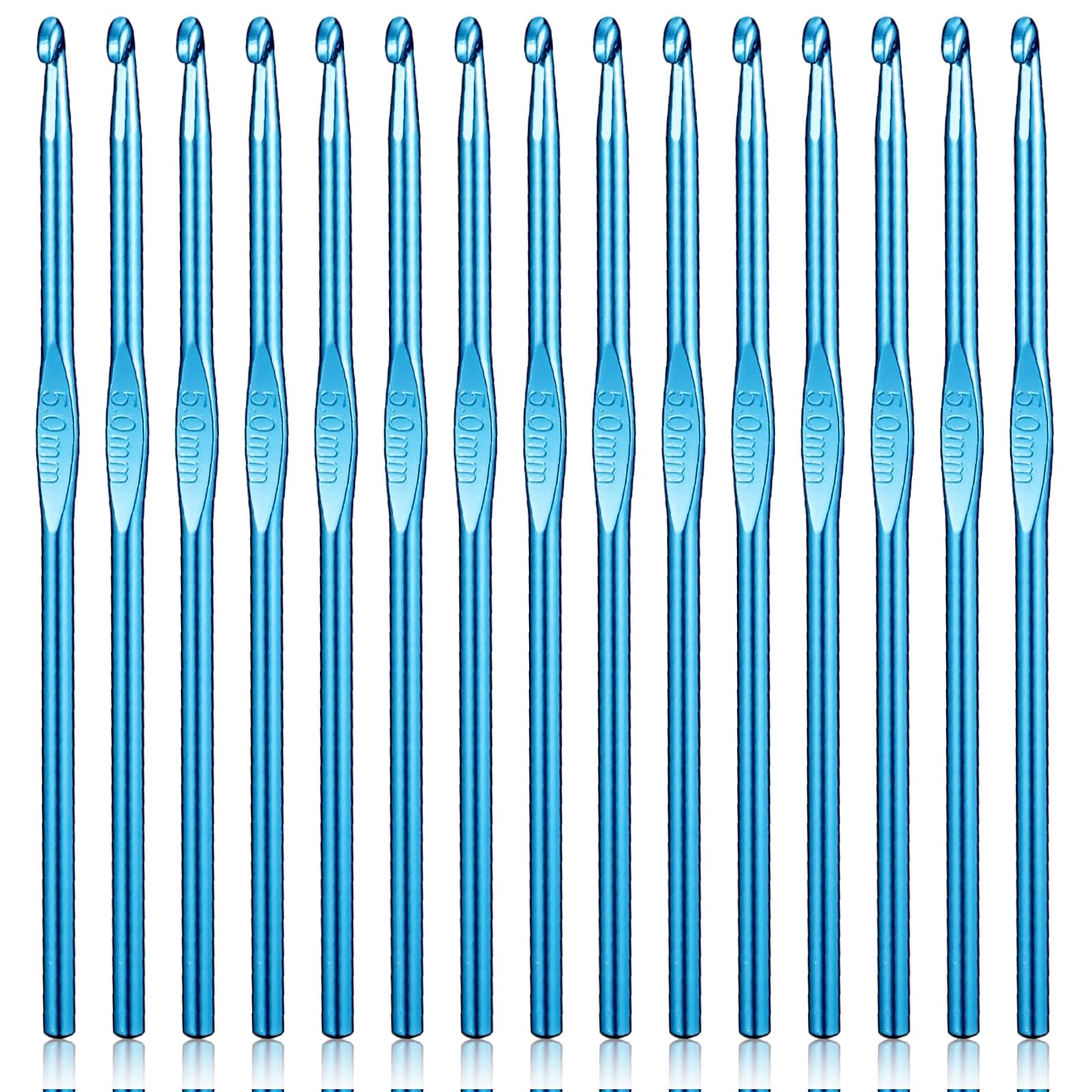 Tyqour 15 PCS Crochet Hooks Ergonomic 5 Mm Crochet Hook Crotchet Hooks Aluminum Small Crocheting Hooks for Beginners, Crochet Needle Set for DIY Yarn Crafts